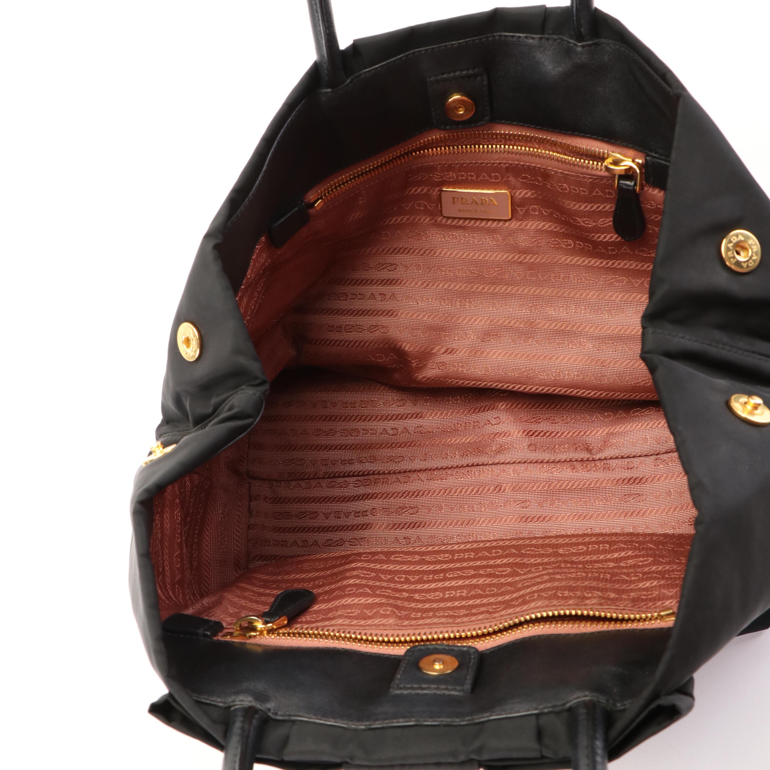 Prada Fiocco Bow Tessuto Top Handle Tote Bag