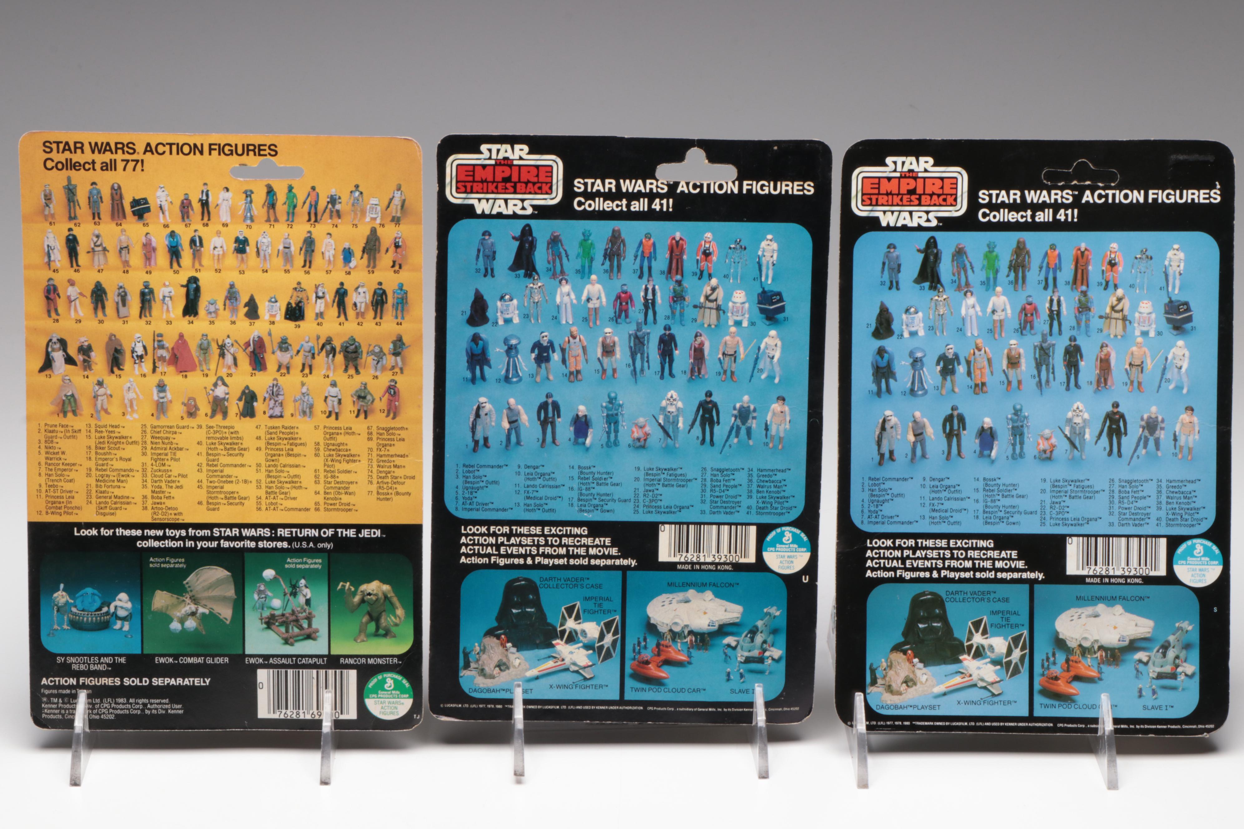 Kenner Star Wars Carded Lando Calrissian, Stormtrooper and Ewok Action Figures