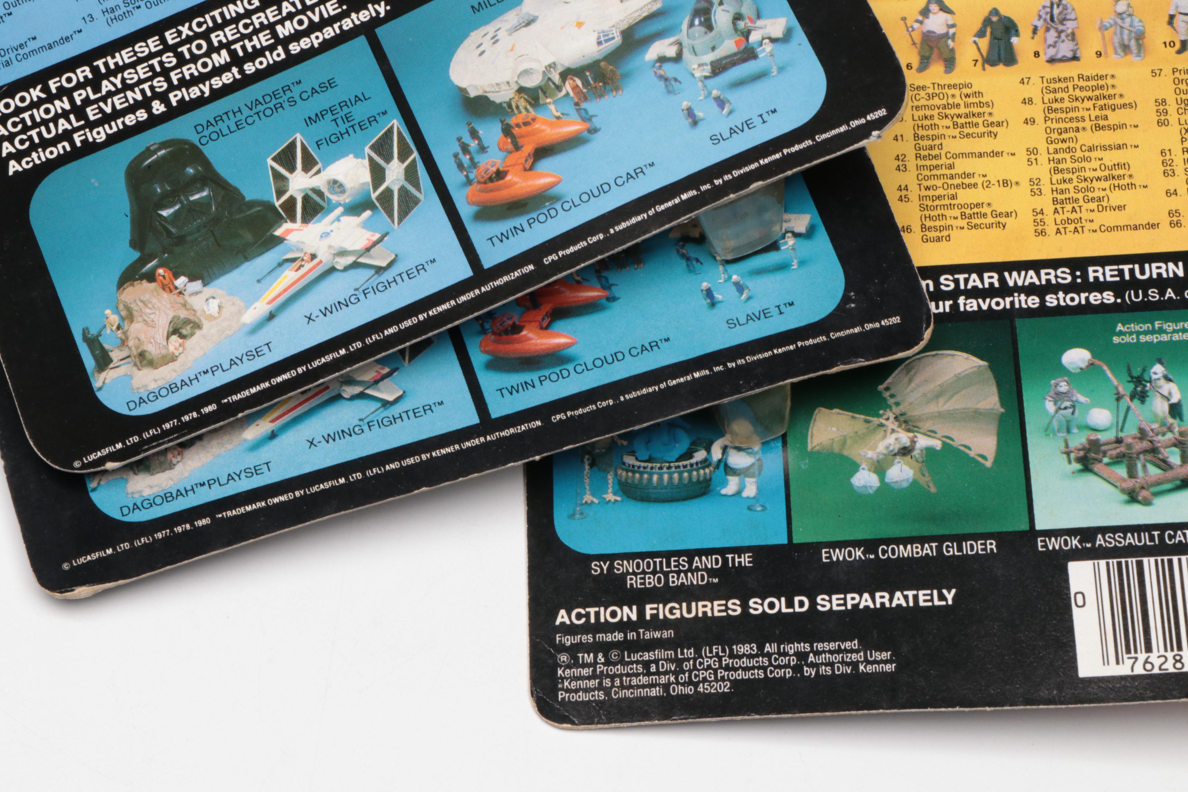 Kenner Star Wars Carded Lando Calrissian, Stormtrooper and Ewok Action Figures