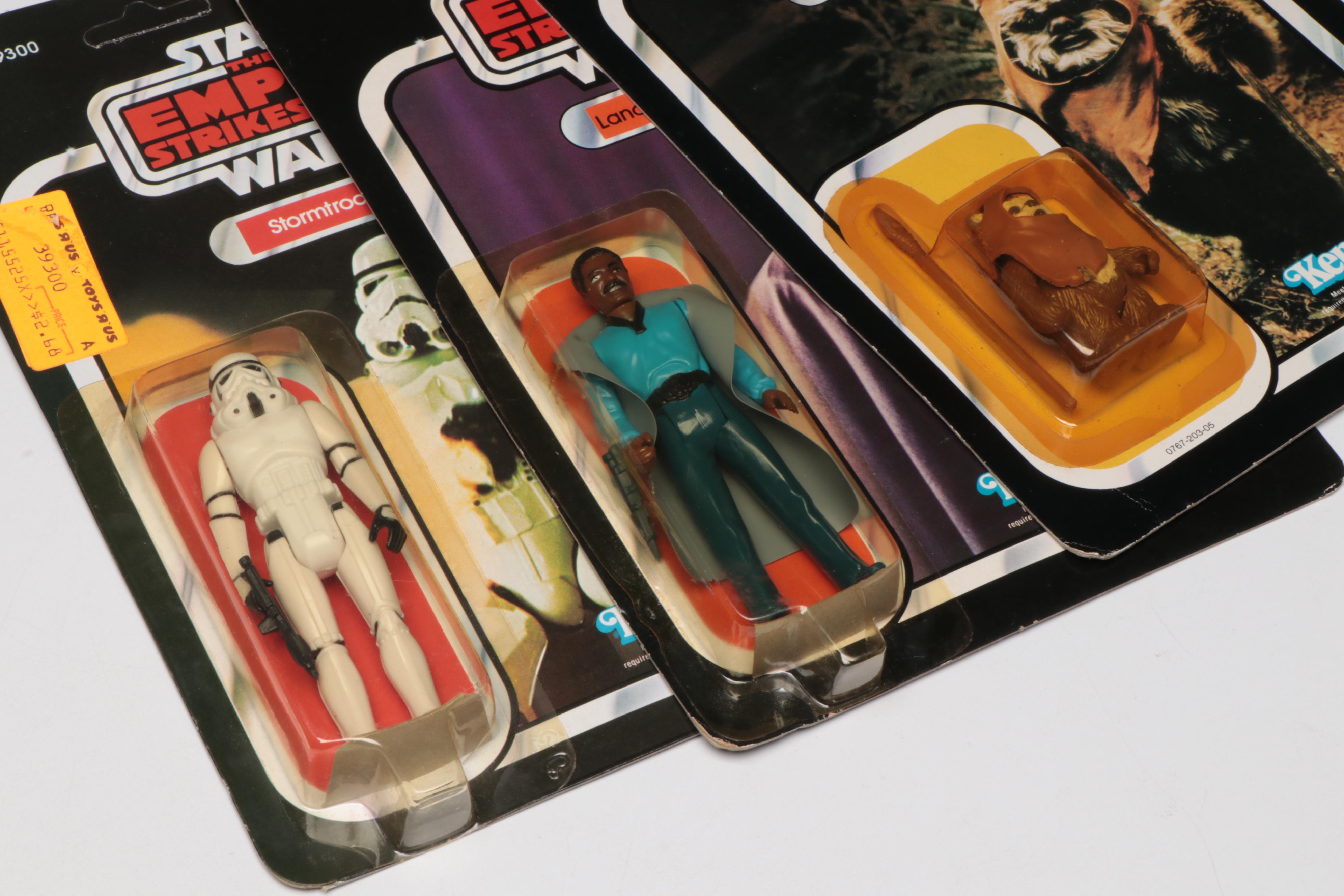 Kenner Star Wars Carded Lando Calrissian, Stormtrooper and Ewok Action Figures
