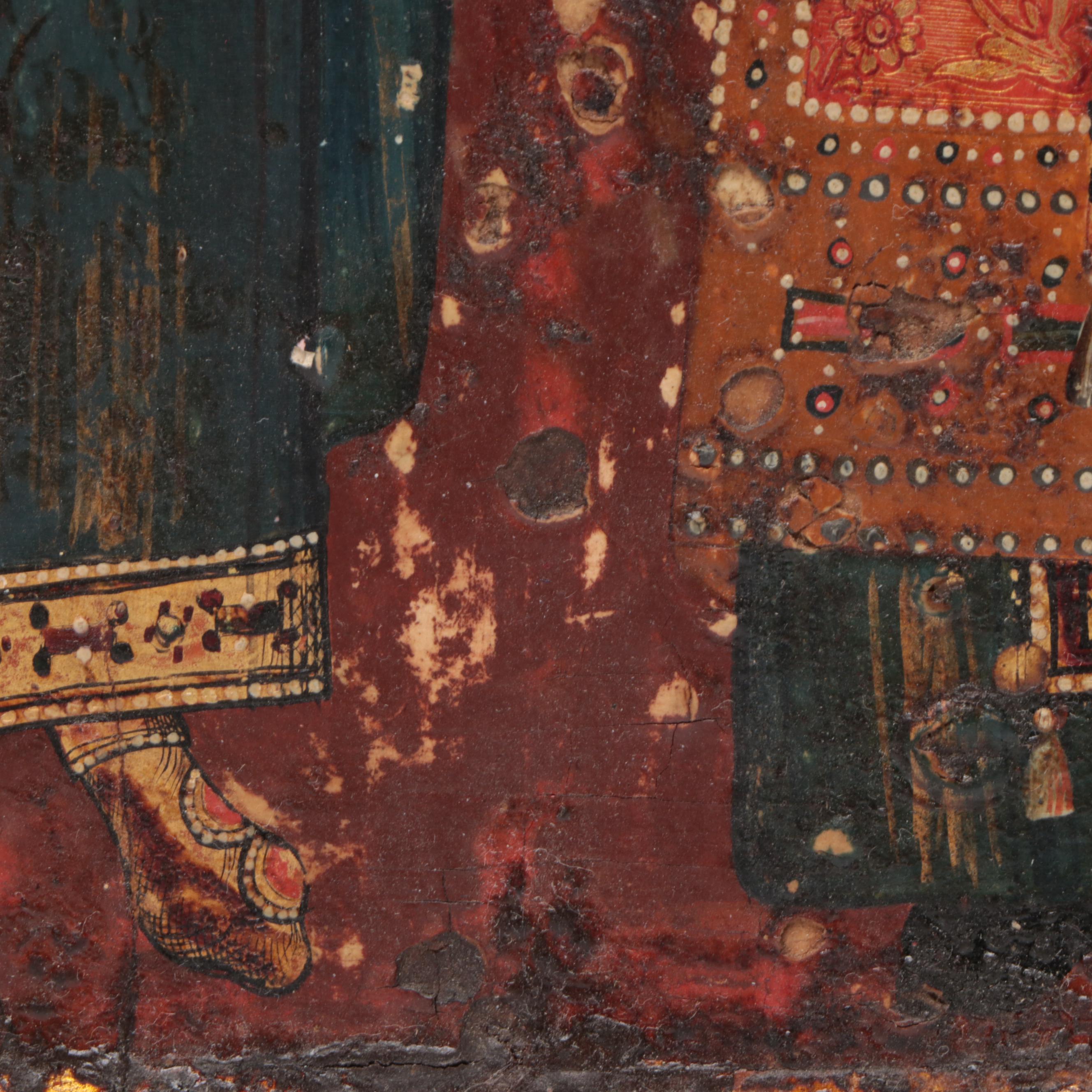 Greek Orthodox Icon of Two Saints, 17th-18th Century