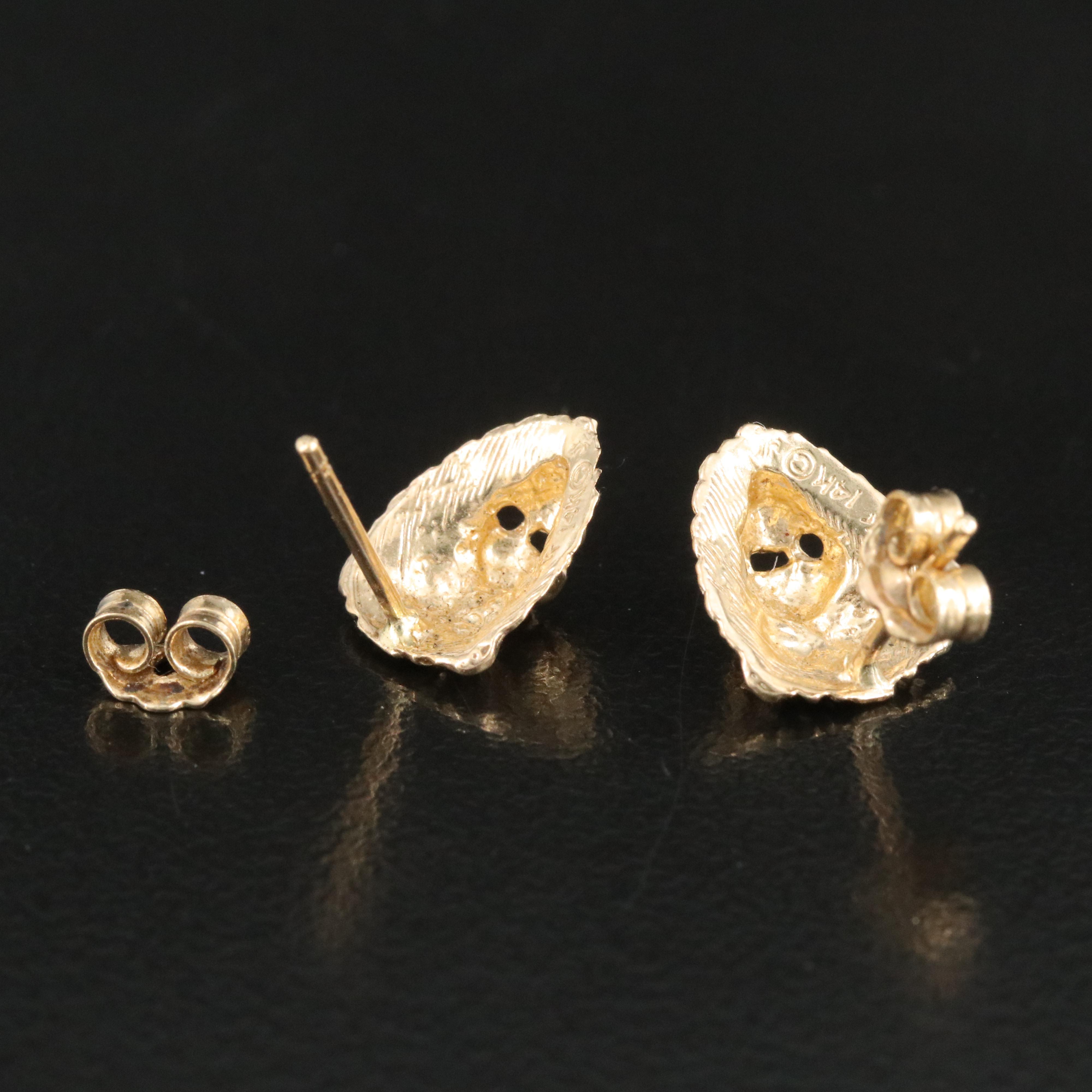 14K Lion Head Earrings