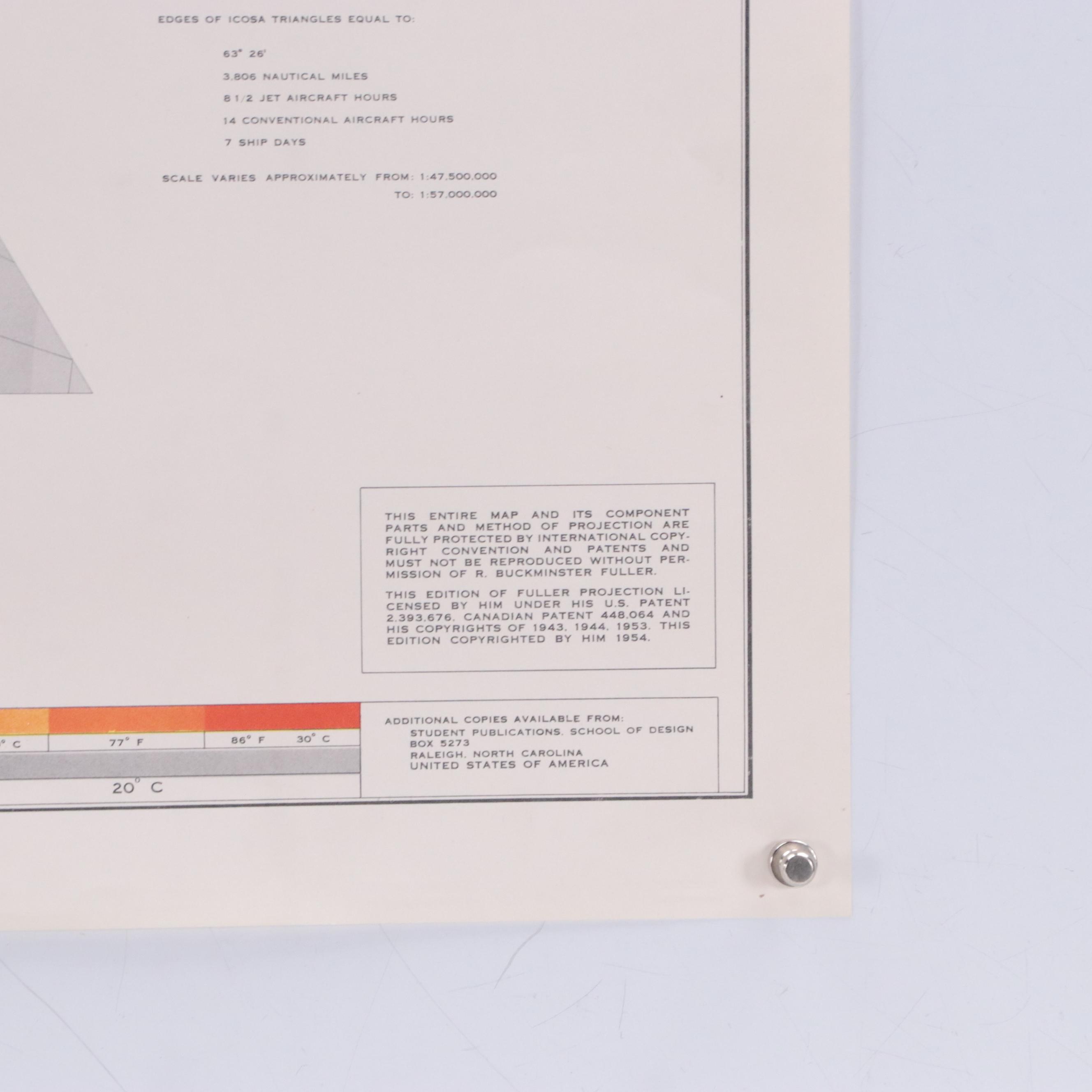 Buckminster Fuller & Shoji Sadao Map "Dymaxion Airocean World," 1954