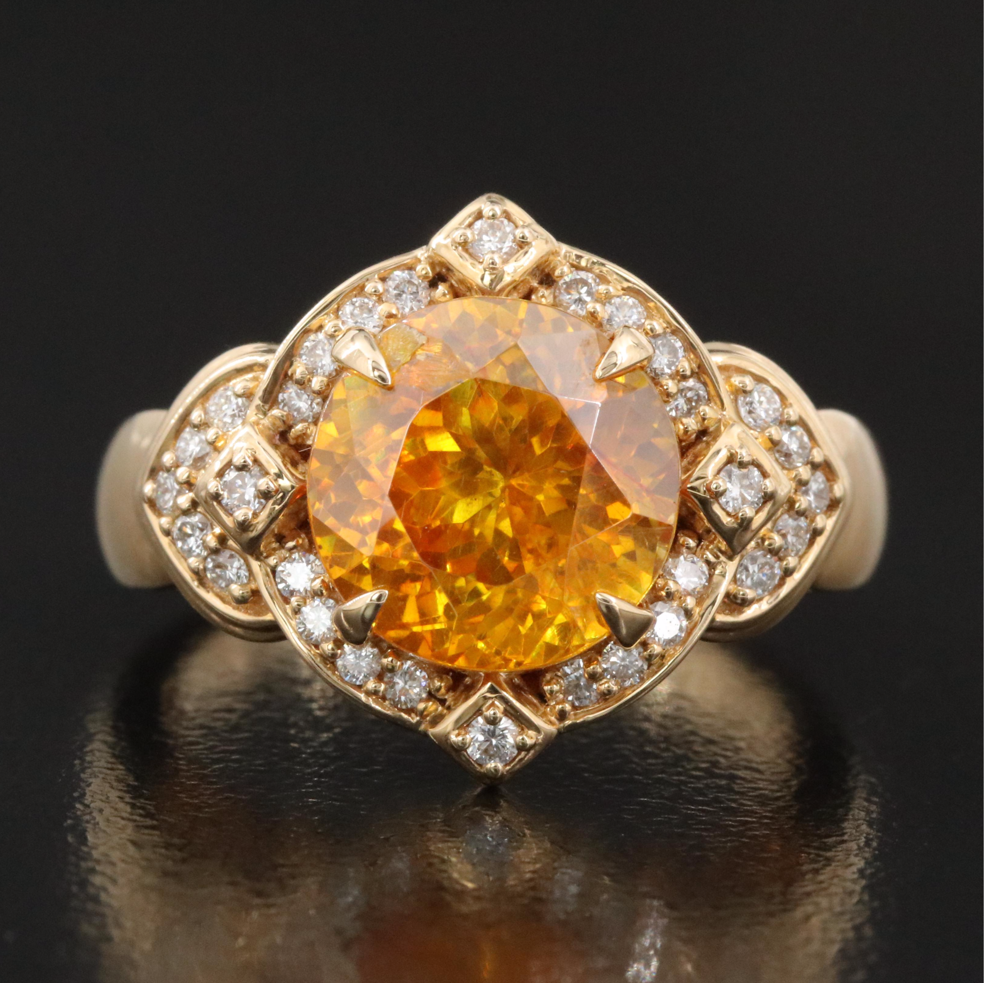 Chromia 18K 4.95 CT Sphalerite and Diamond Ring | EBTH