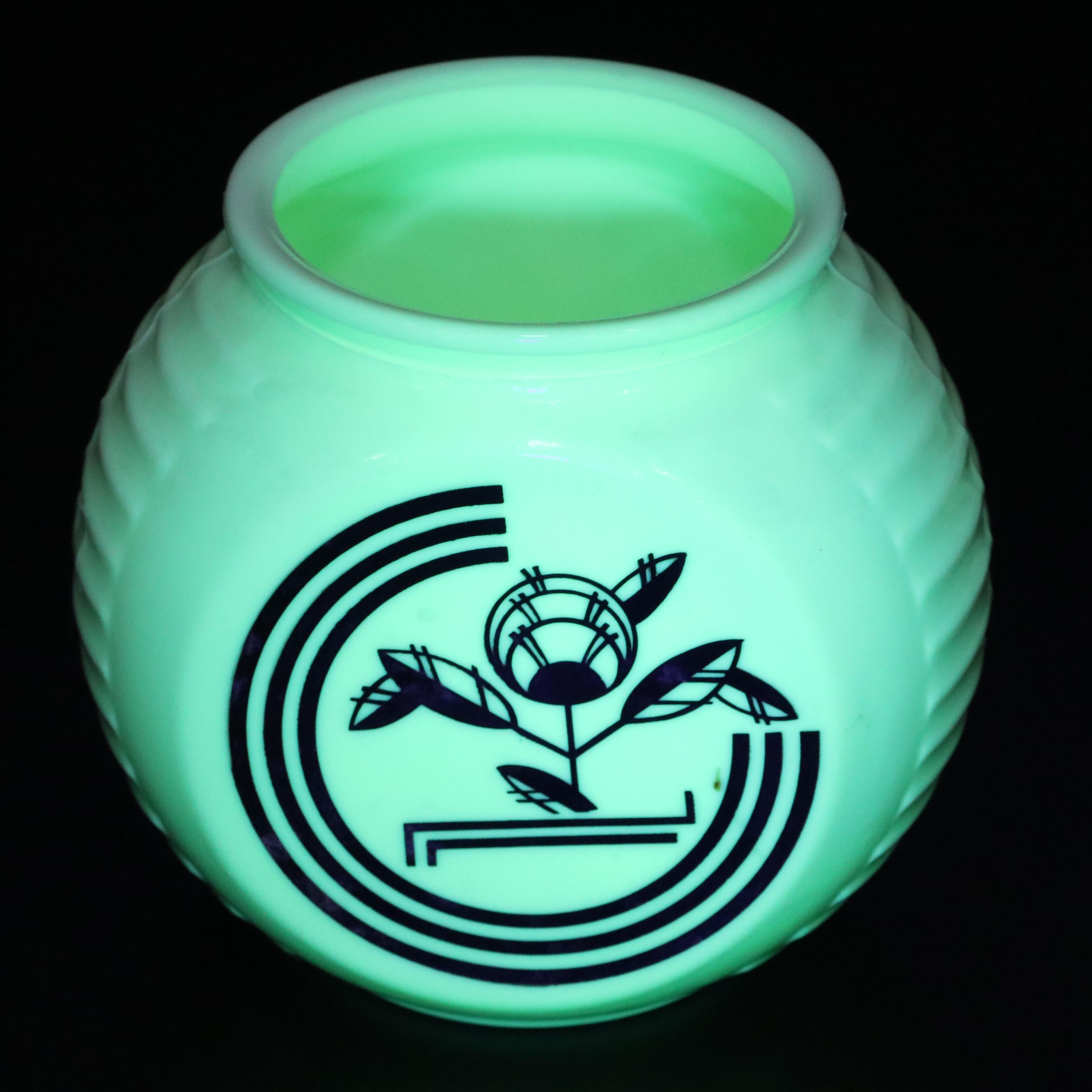 Anchor Hocking Art Deco Style Vitrock Glass and Jadeite Canisters