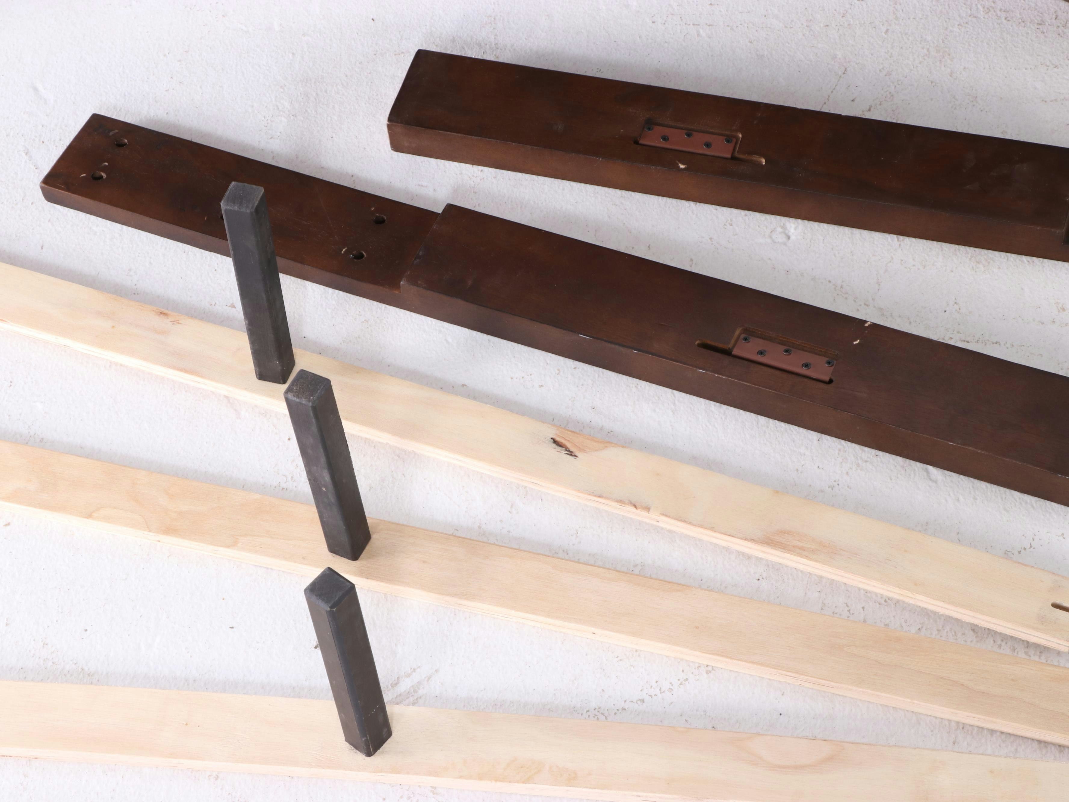 Wood and Marble Queen Footboard with Side Rails