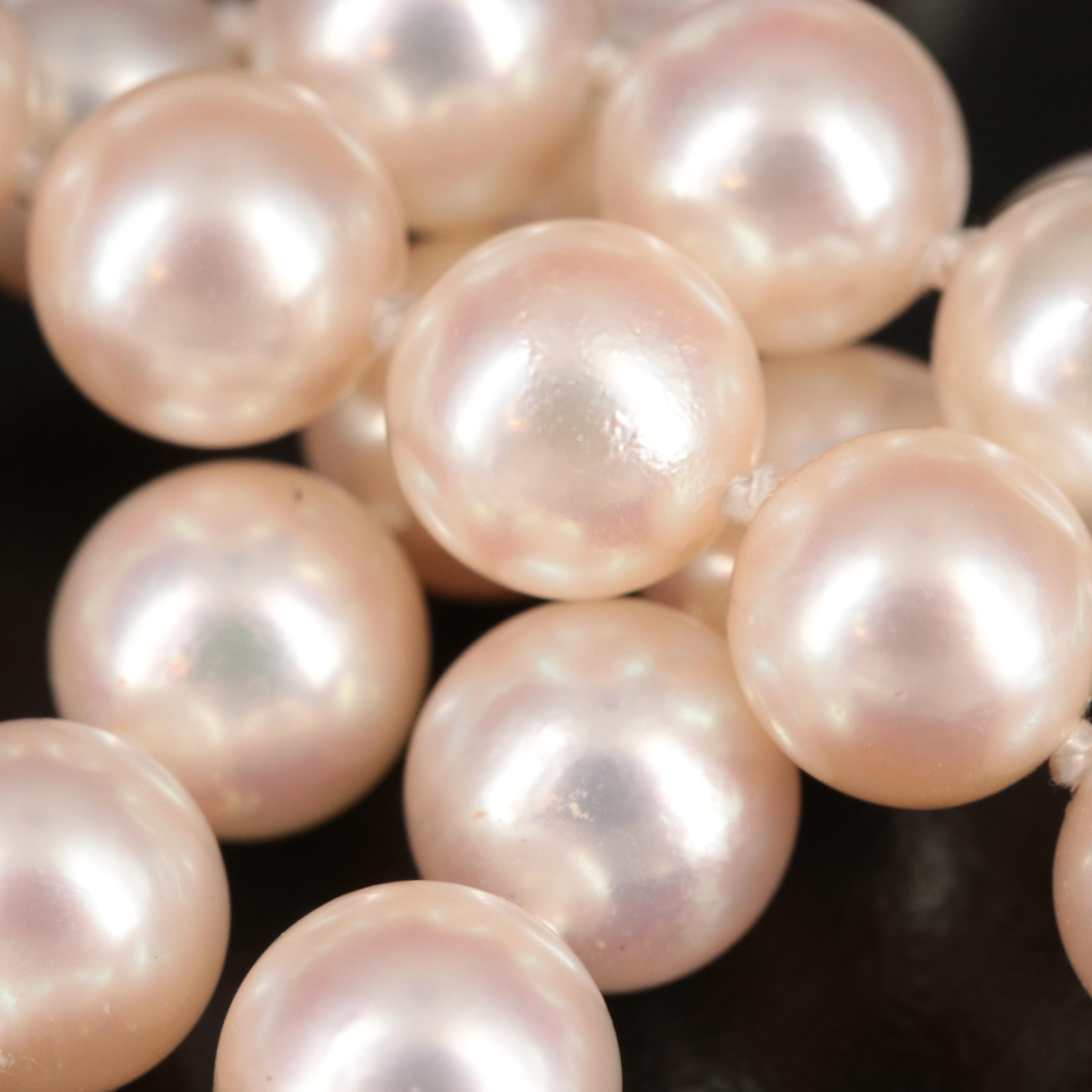 Tiffany & Co. Pearl Necklace with 18K Signature X  Clasp