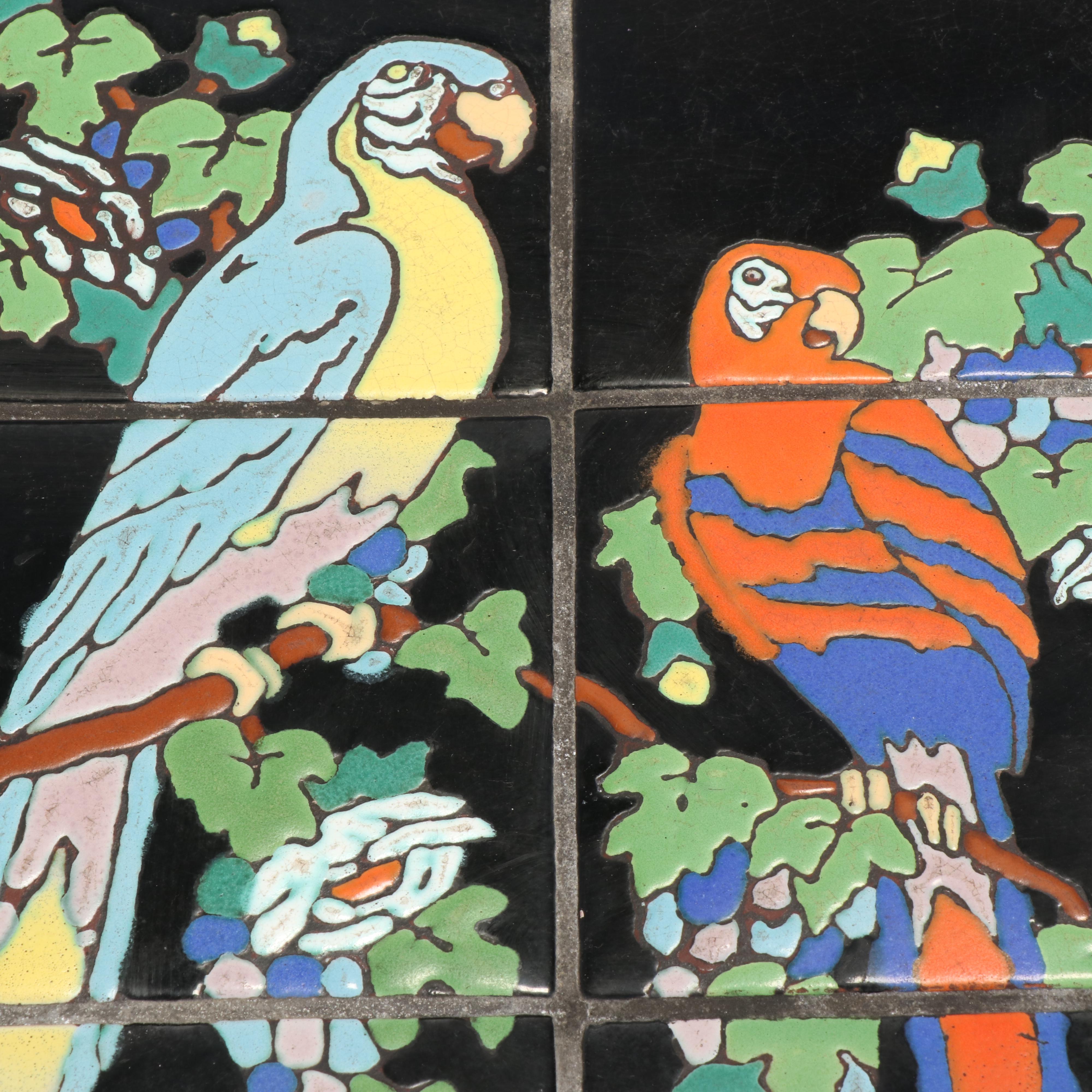 Taylor Tile Mission Style Table with Ceramic Parrot Tile Top