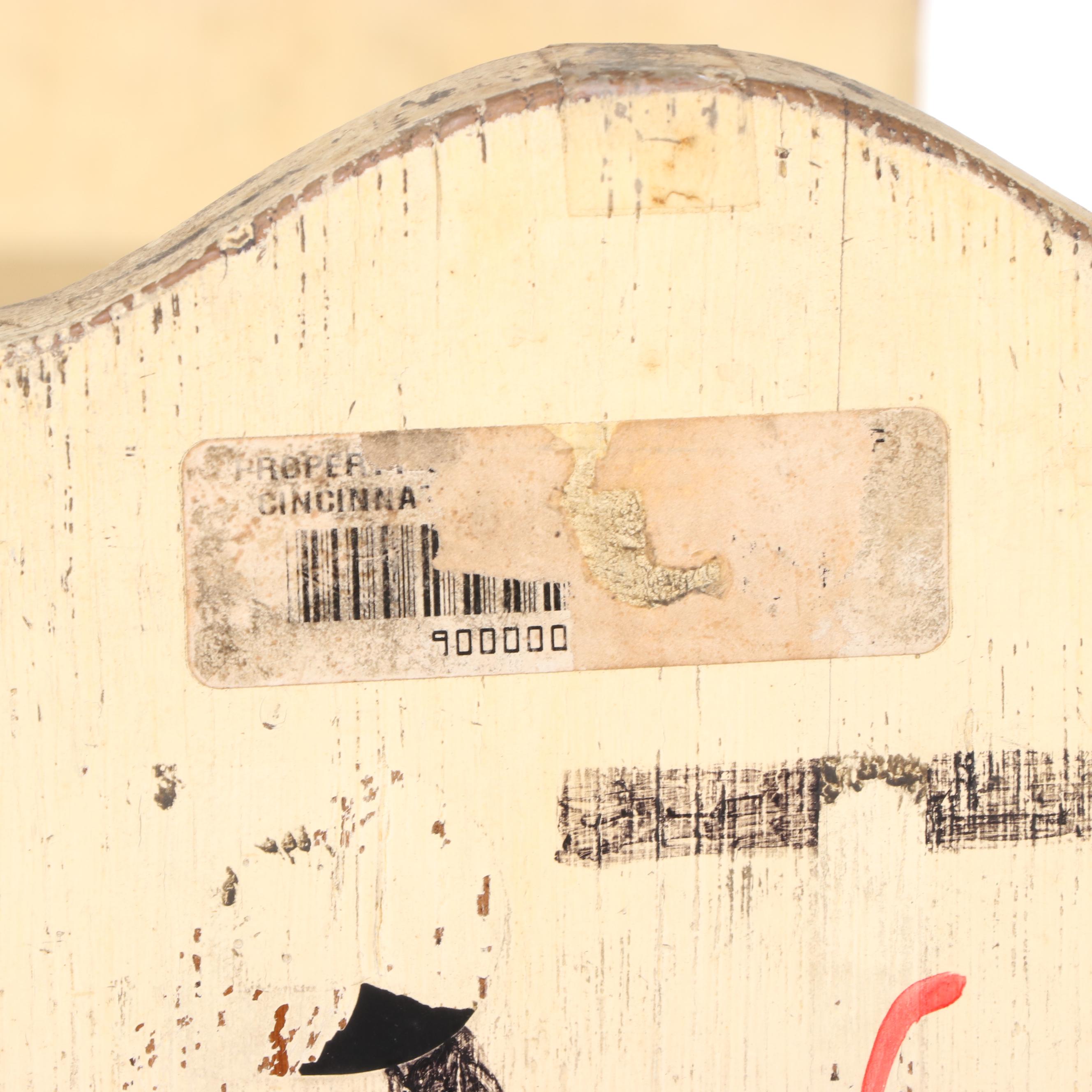 American Iron-Mounted & Painted-Oak Three-Tier Library Cart, Early 20th Century