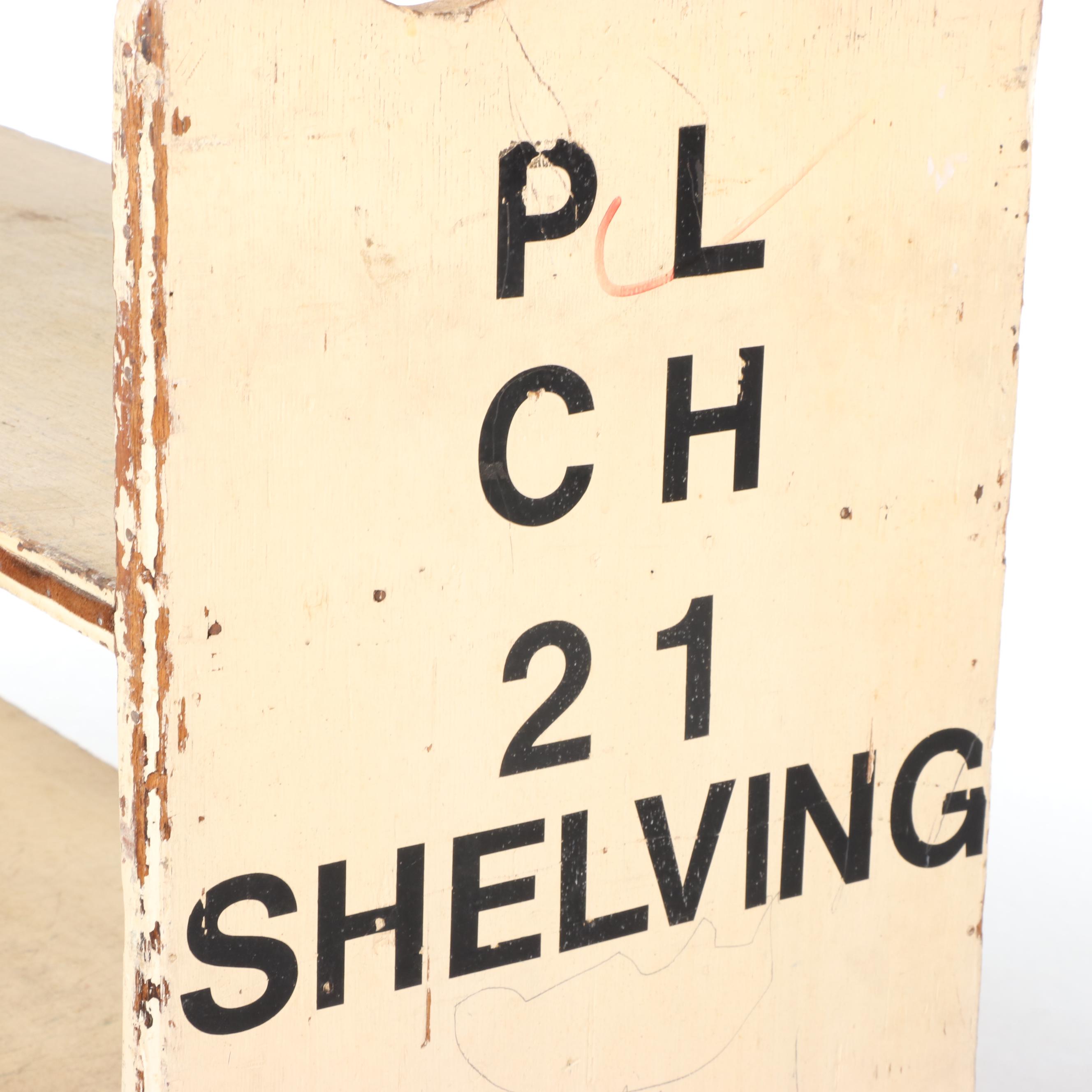 American Iron-Mounted & Painted-Oak Three-Tier Library Cart, Early 20th Century