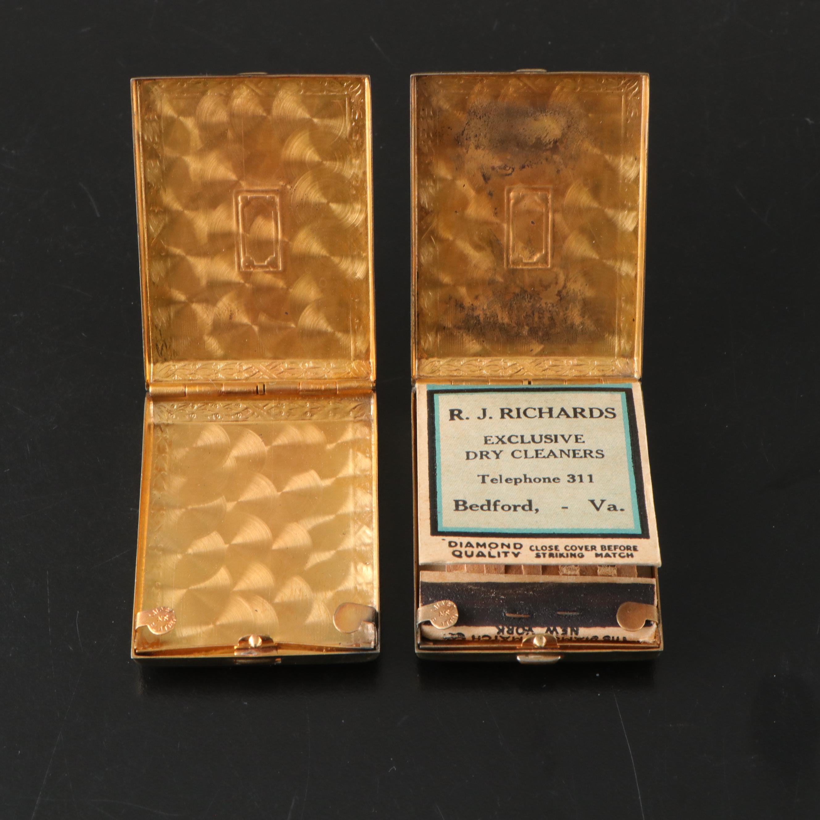 American Safety Razor Silver Plate Lighter with Silver Plate Match Cases