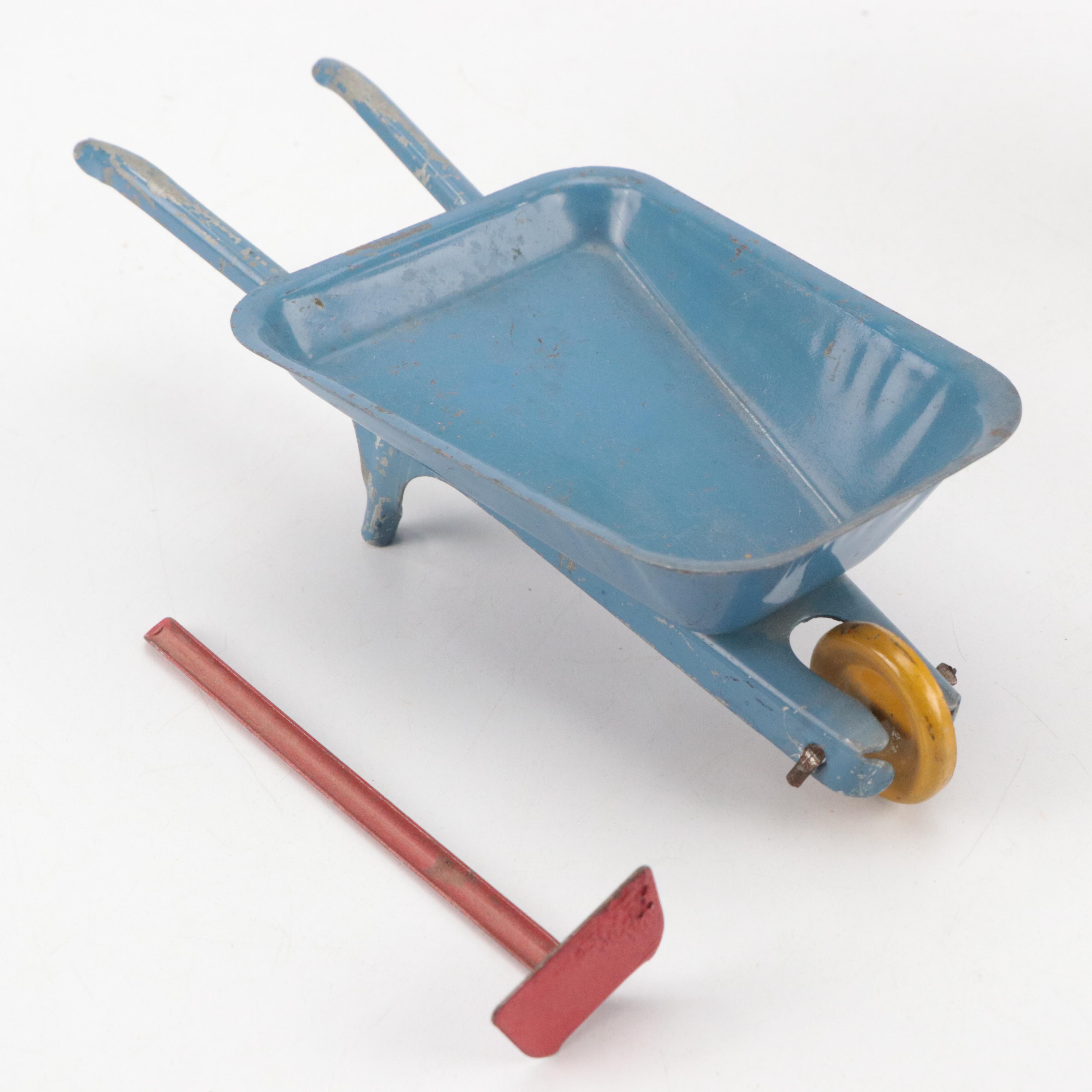 Cast Metal Toy Wheelbarrows and Wagon with Fall Pasture Jigsaw Puzzle and More