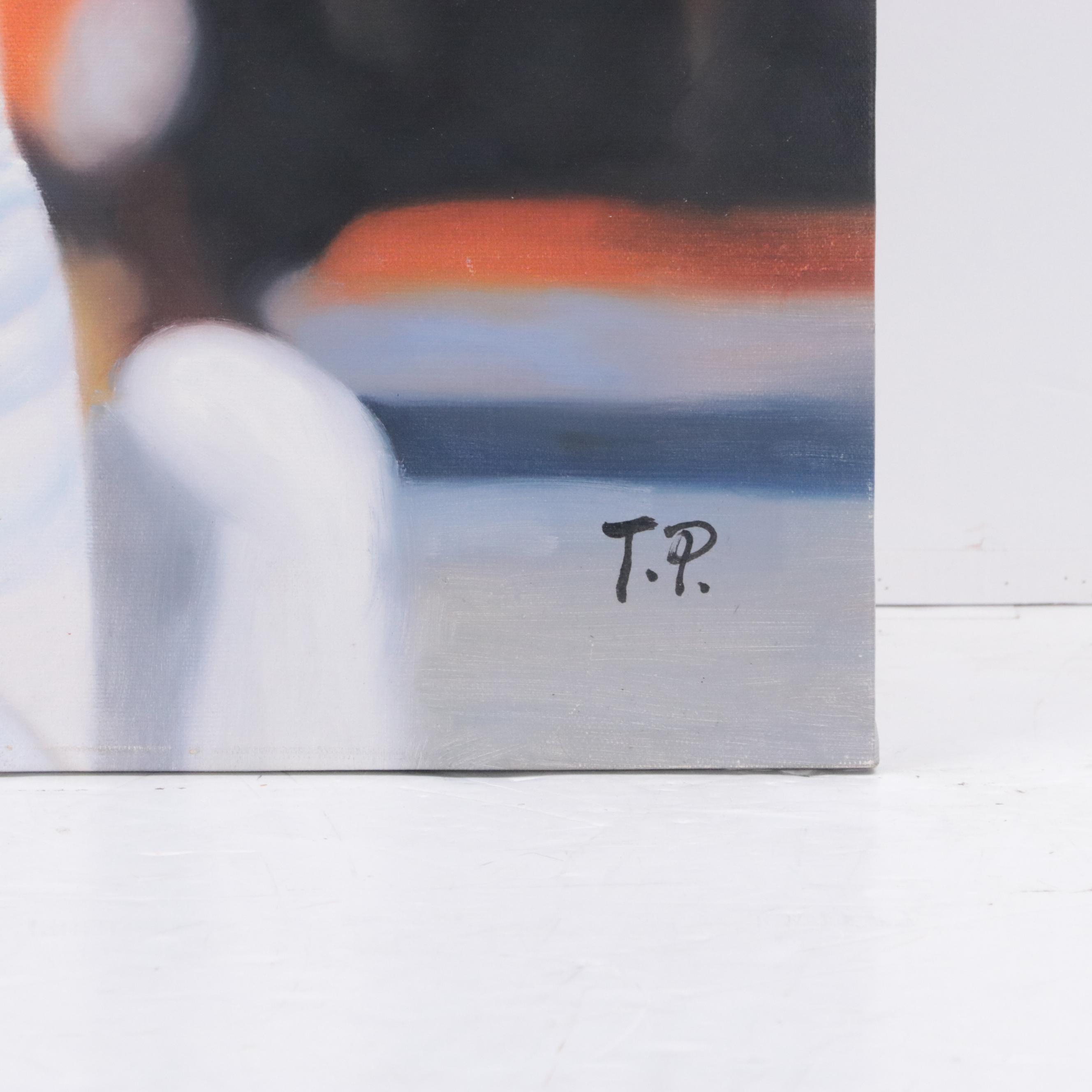 Oil Painting Portrait of NFL Broncos Quarterback Tim Tebow