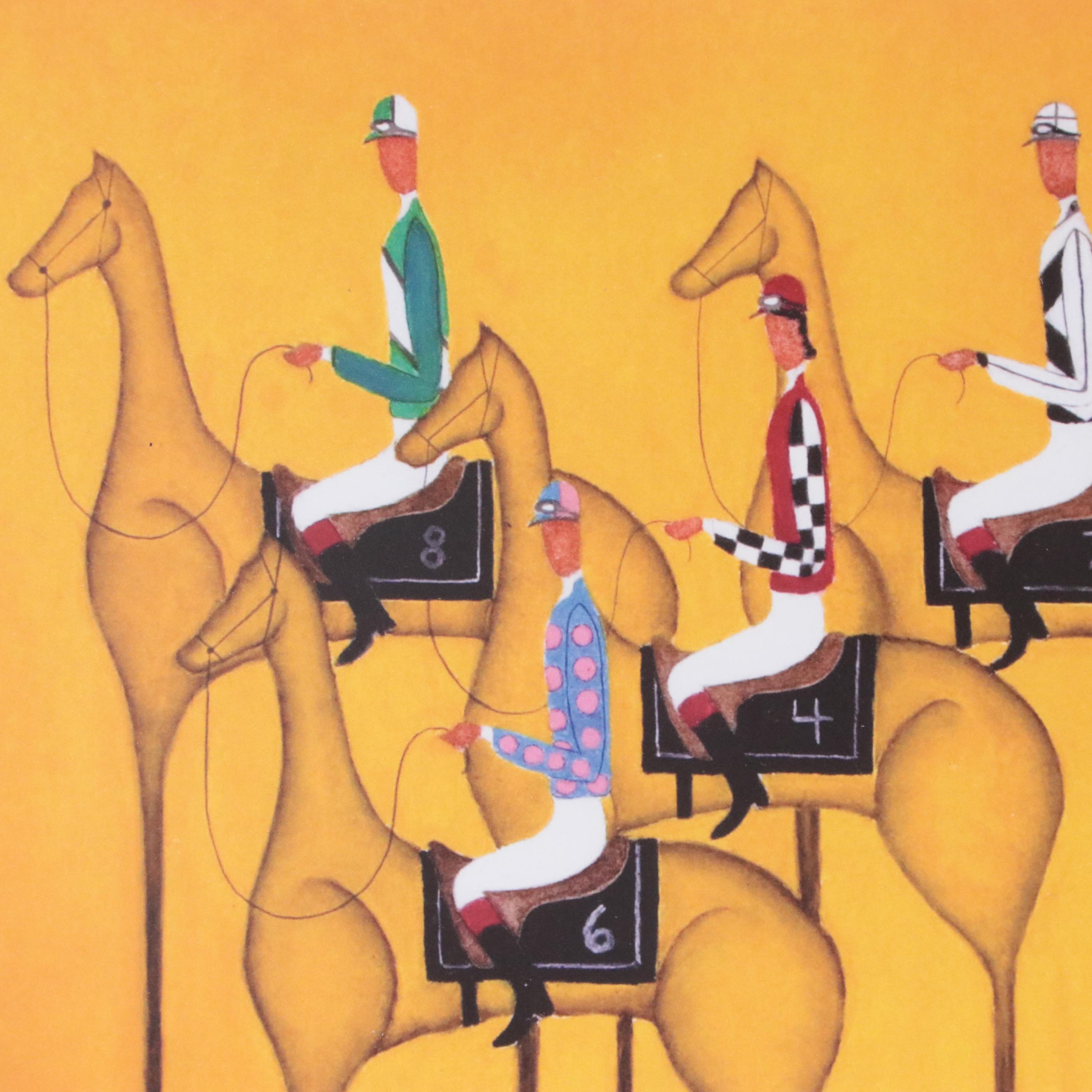 Jonathan Hallgrey Offset Lithograph "Starting Gate," 2022