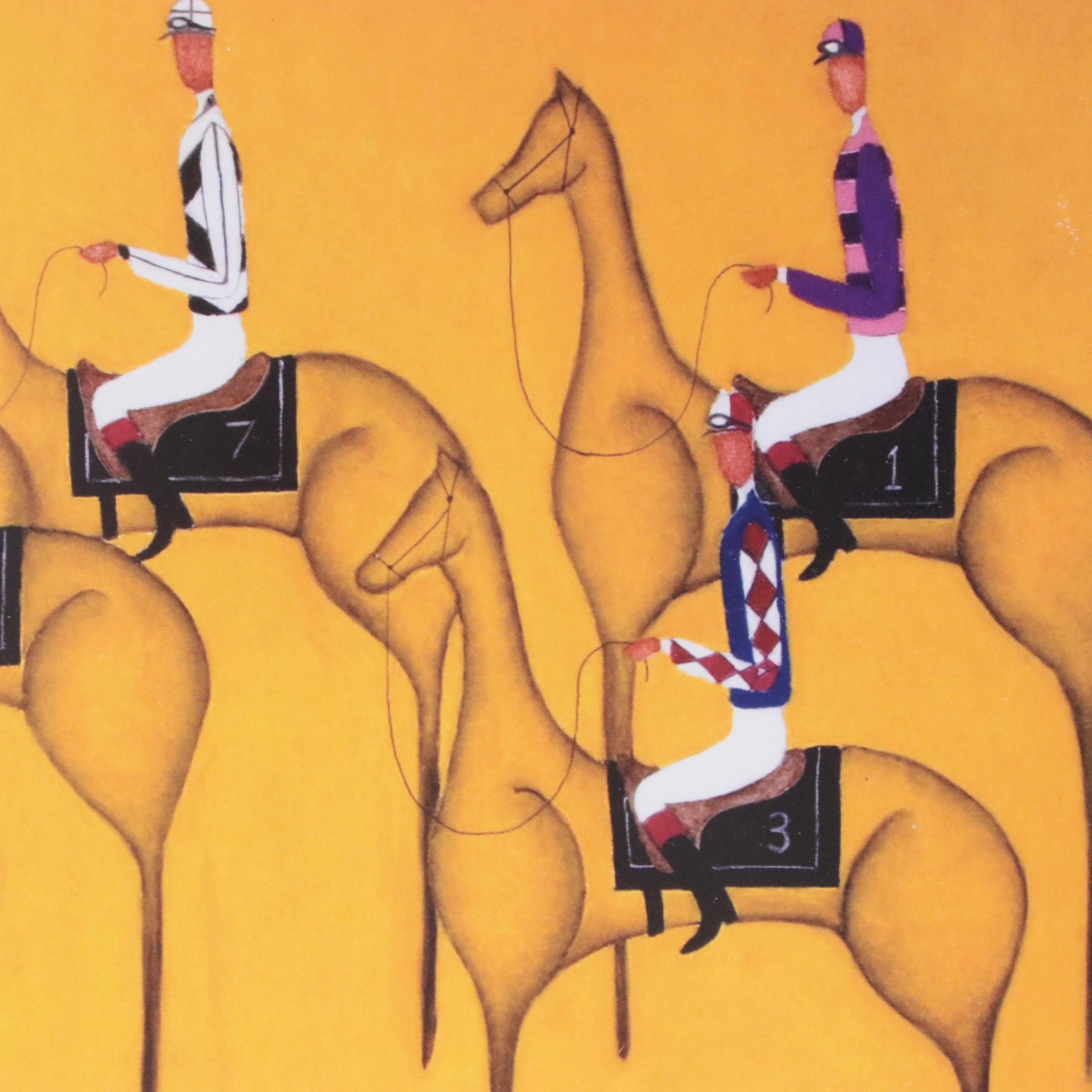 Jonathan Hallgrey Offset Lithograph "Starting Gate," 2022