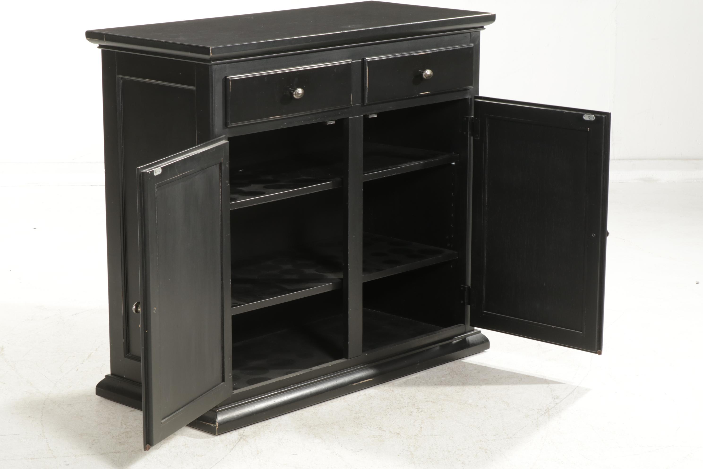 Pottery Barn Black Finished Cabinet, 21st Century