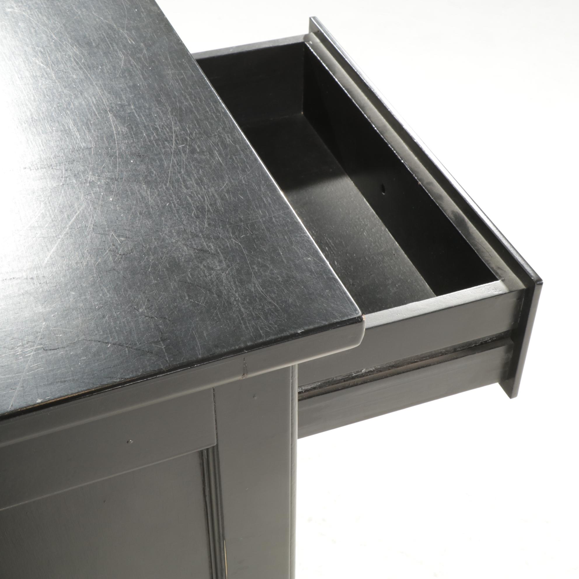 Pottery Barn Black Finished Cabinet, 21st Century