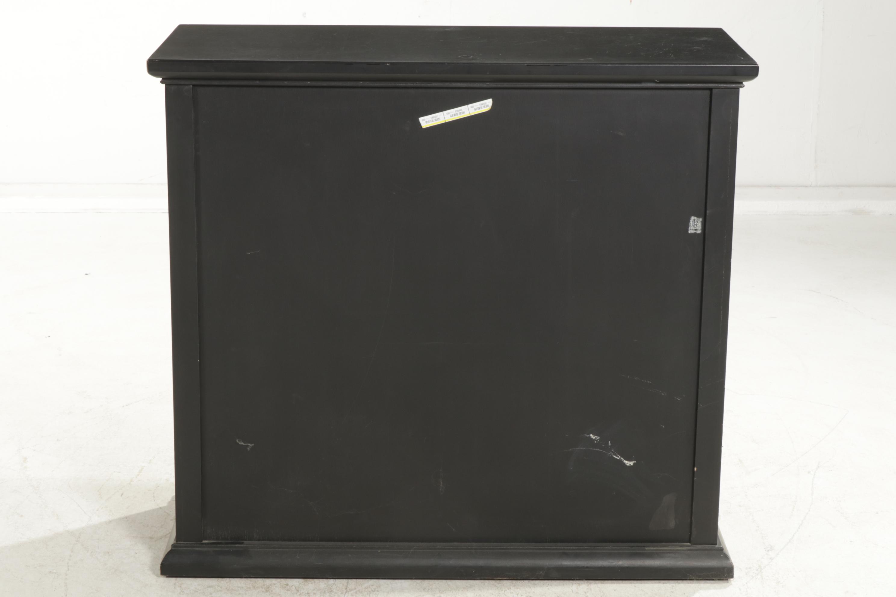 Pottery Barn Black Finished Cabinet, 21st Century
