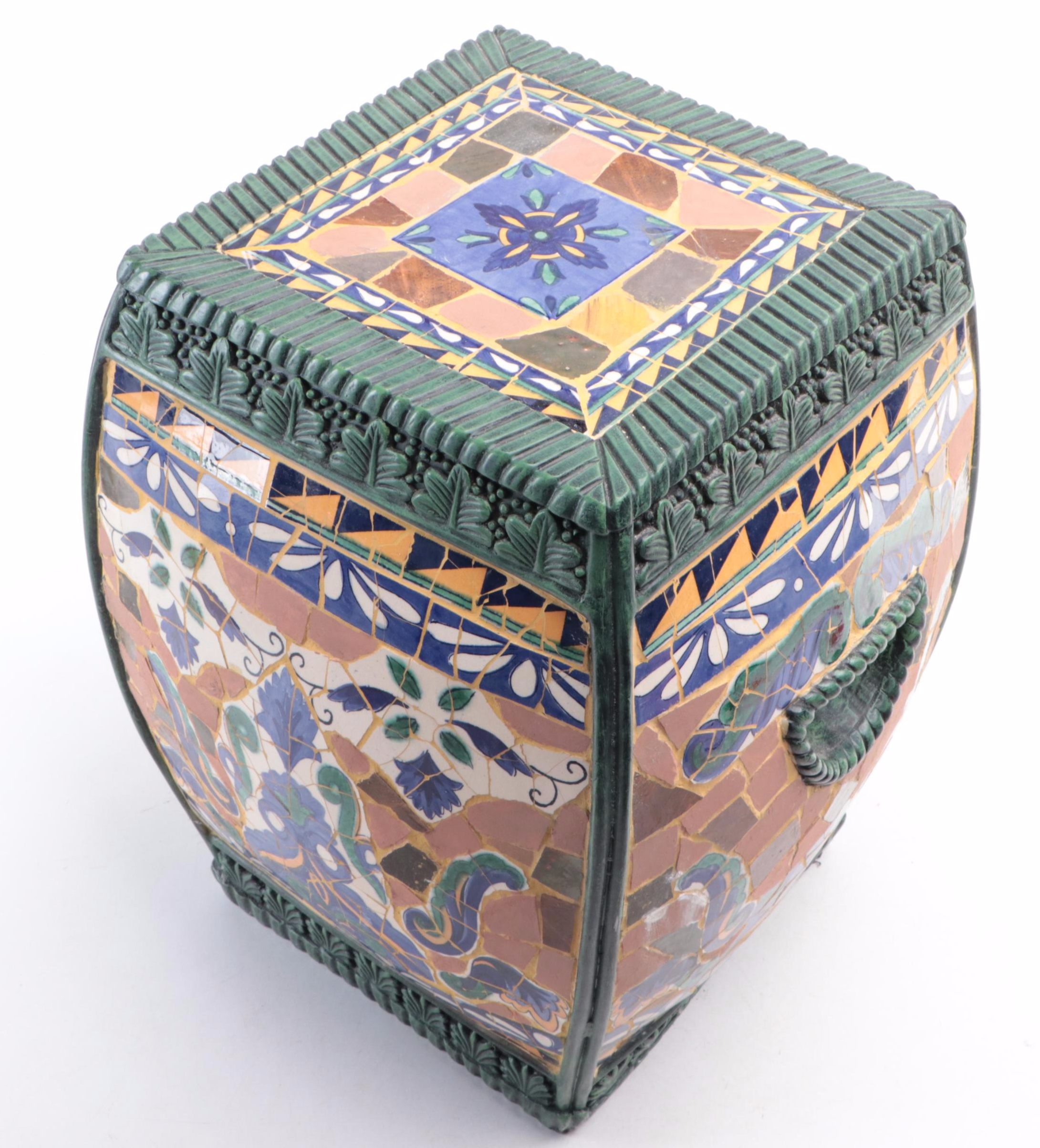 Mosaic Tiled Garden Seat