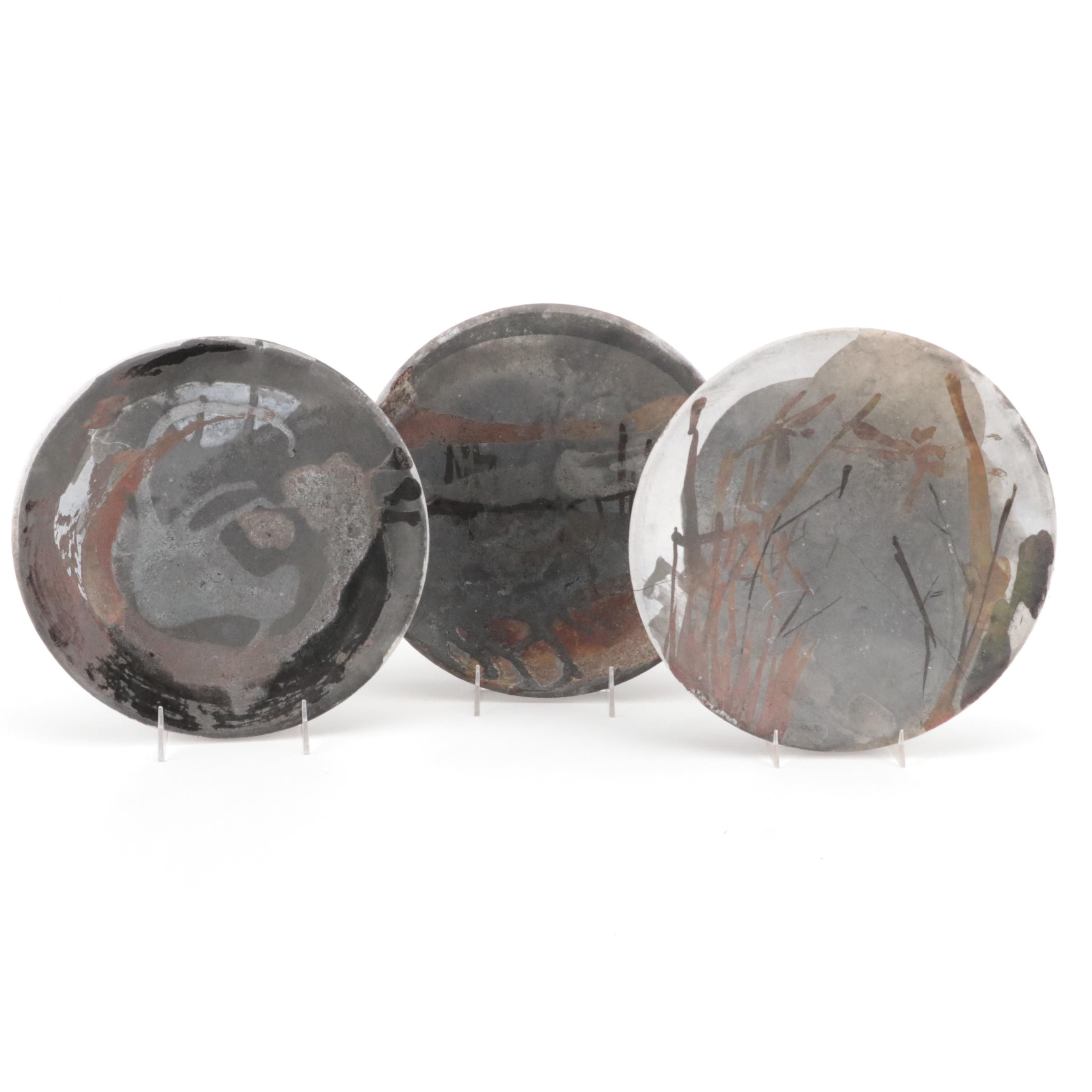 John Tuska Wheel Thrown Art Pottery Plates