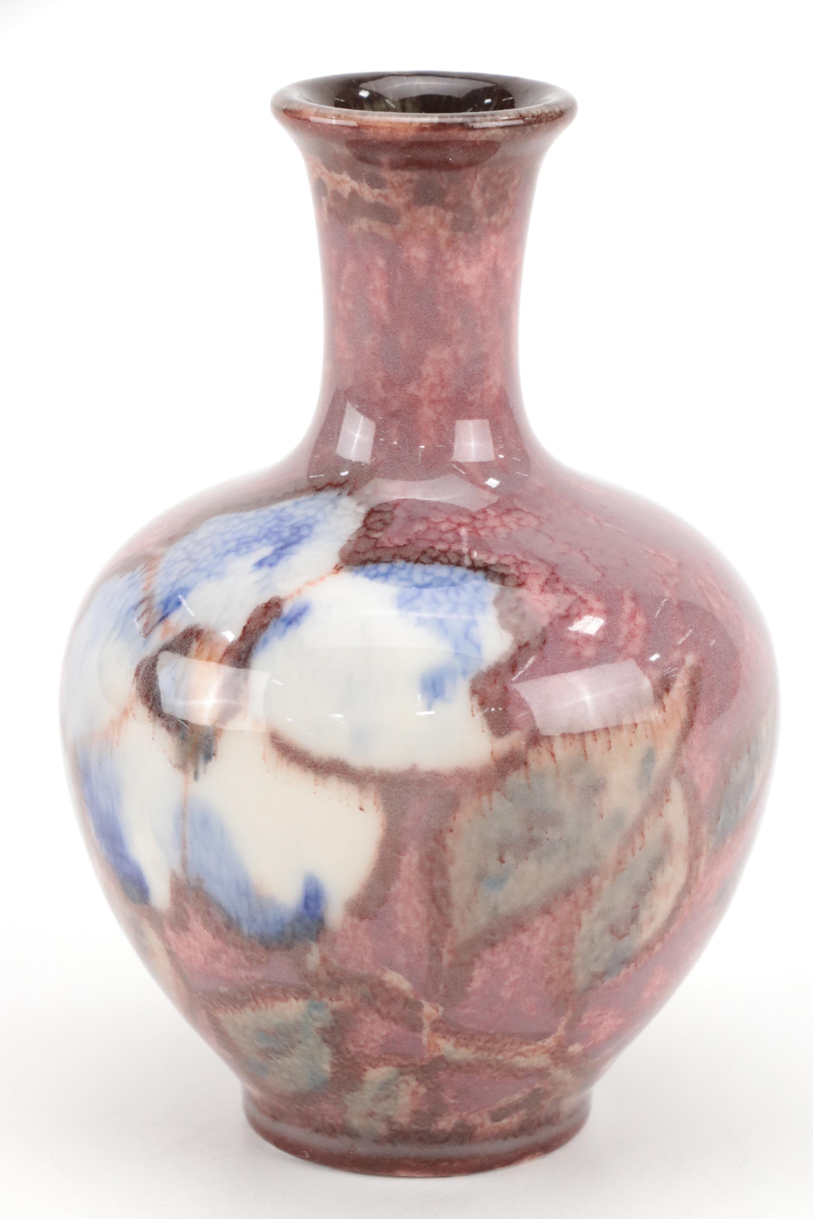 Jens Jensen for Rookwood Pottery Multicolor Glazed Ceramic Vase, 1934