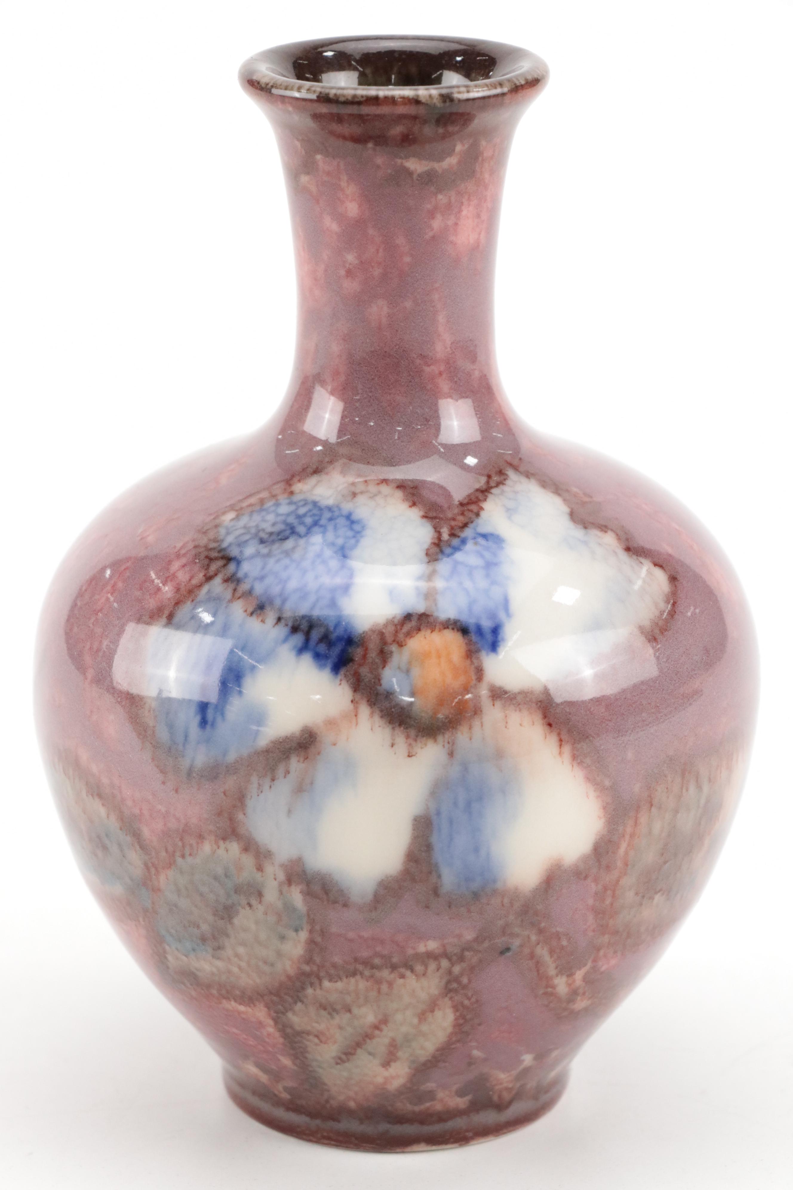 Jens Jensen for Rookwood Pottery Multicolor Glazed Ceramic Vase, 1934