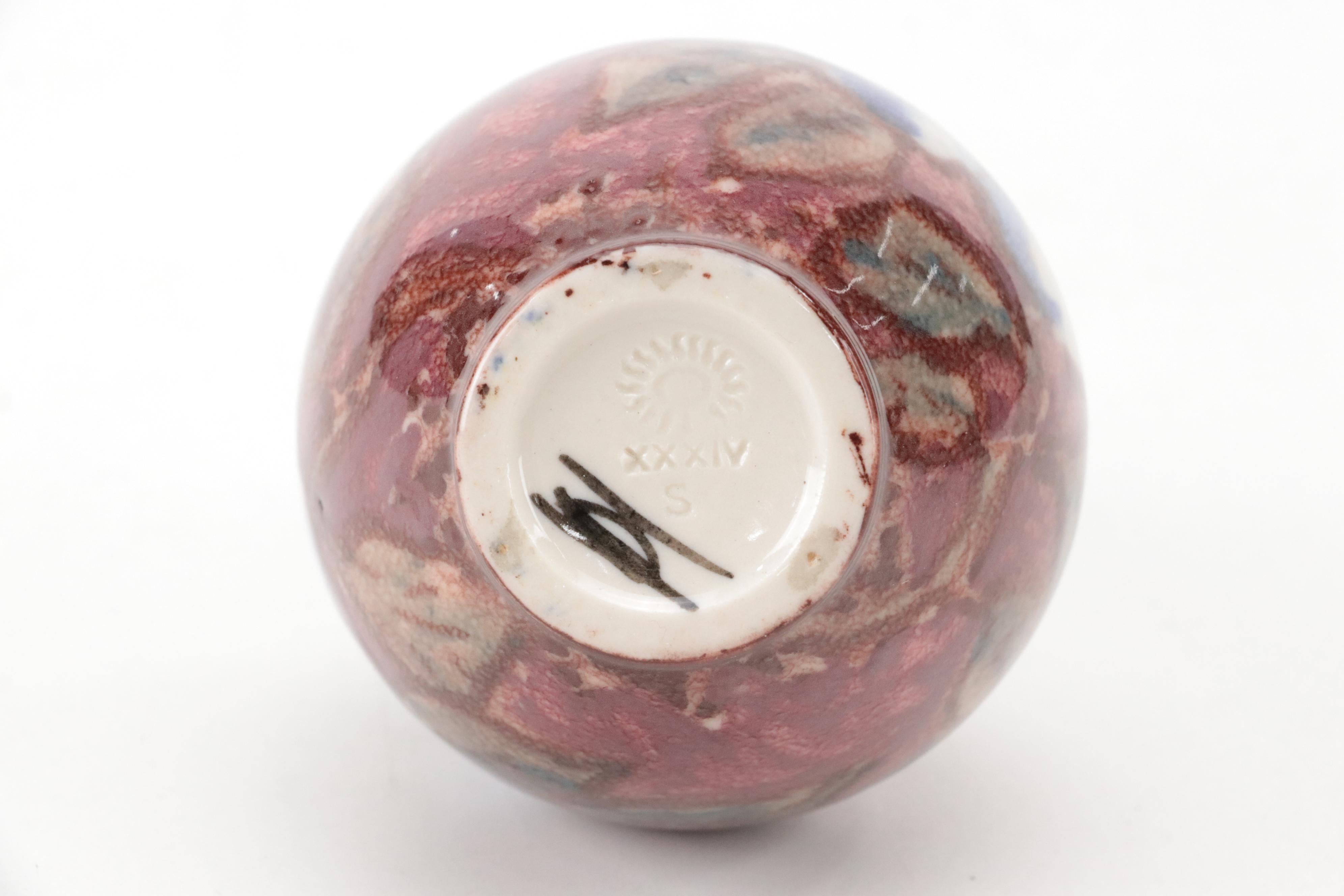 Jens Jensen for Rookwood Pottery Multicolor Glazed Ceramic Vase, 1934