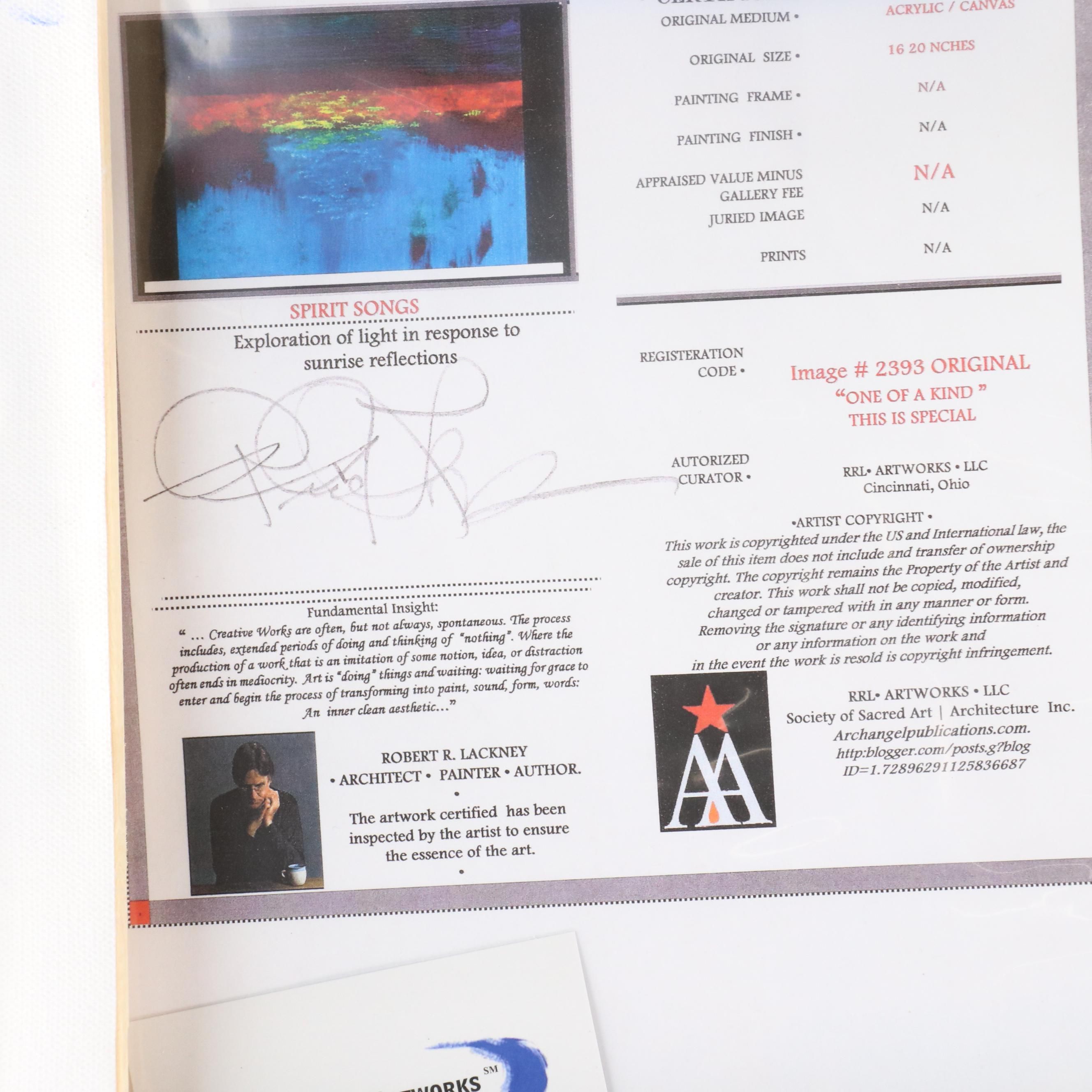 Robert Lackney Abstract Acrylic Painting "Spirit Songs," 21st Century