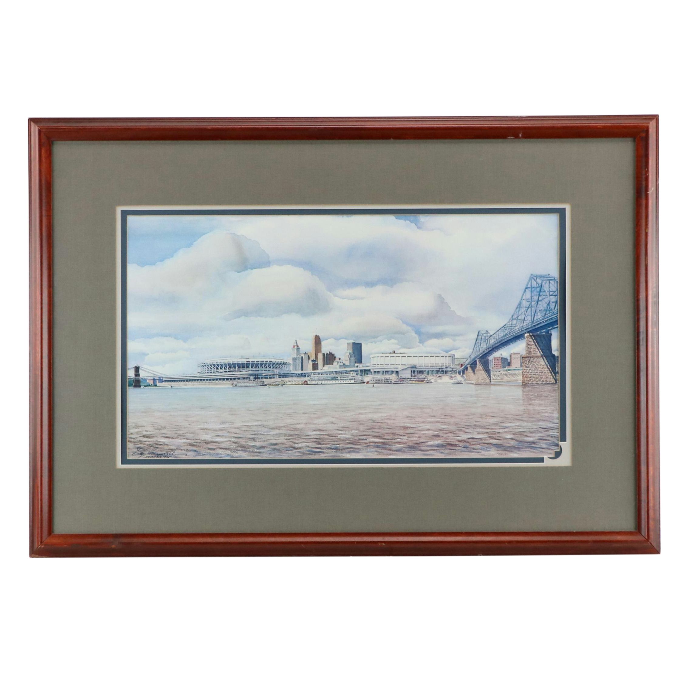 Offset Lithograph After Lee Greenwell "Bicentennial Cincinnati – 1976"