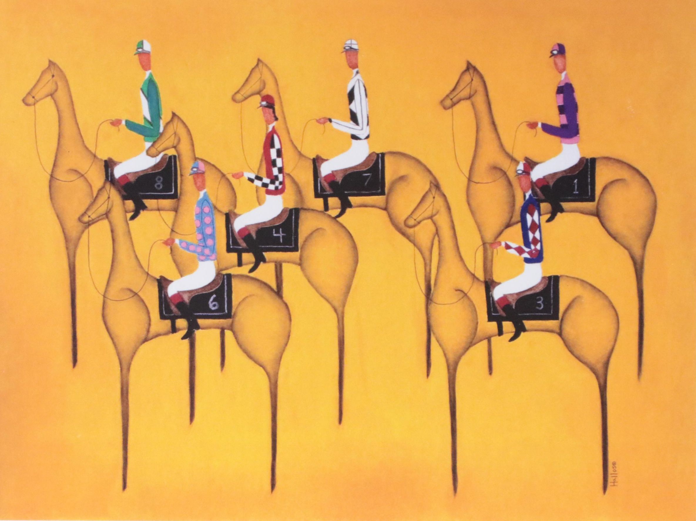 Jonathan Hallgrey Offset Lithograph "Starting Gate," 2022