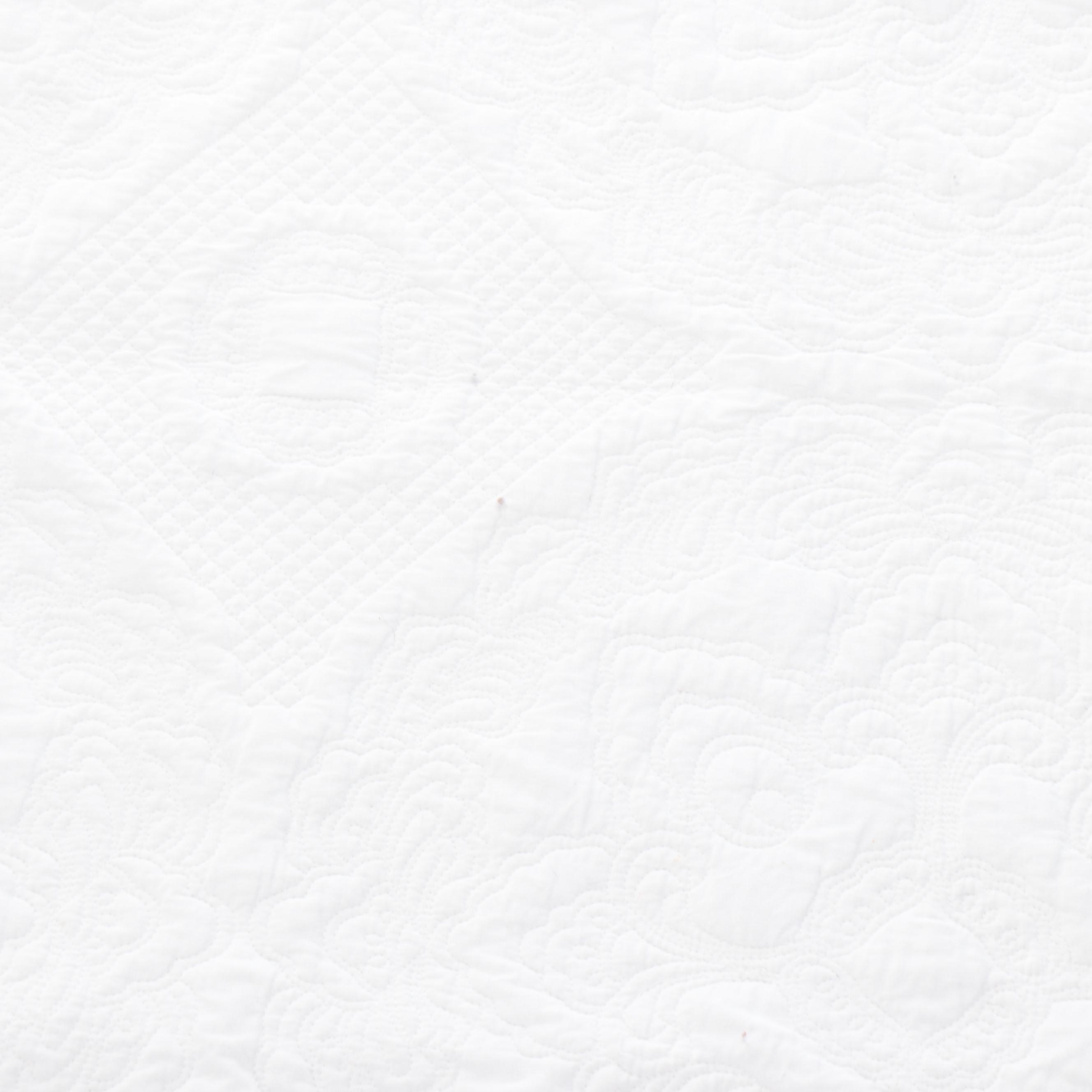 Soft Surroundings White Satin Feel Stuffed Queen Sized Quilt