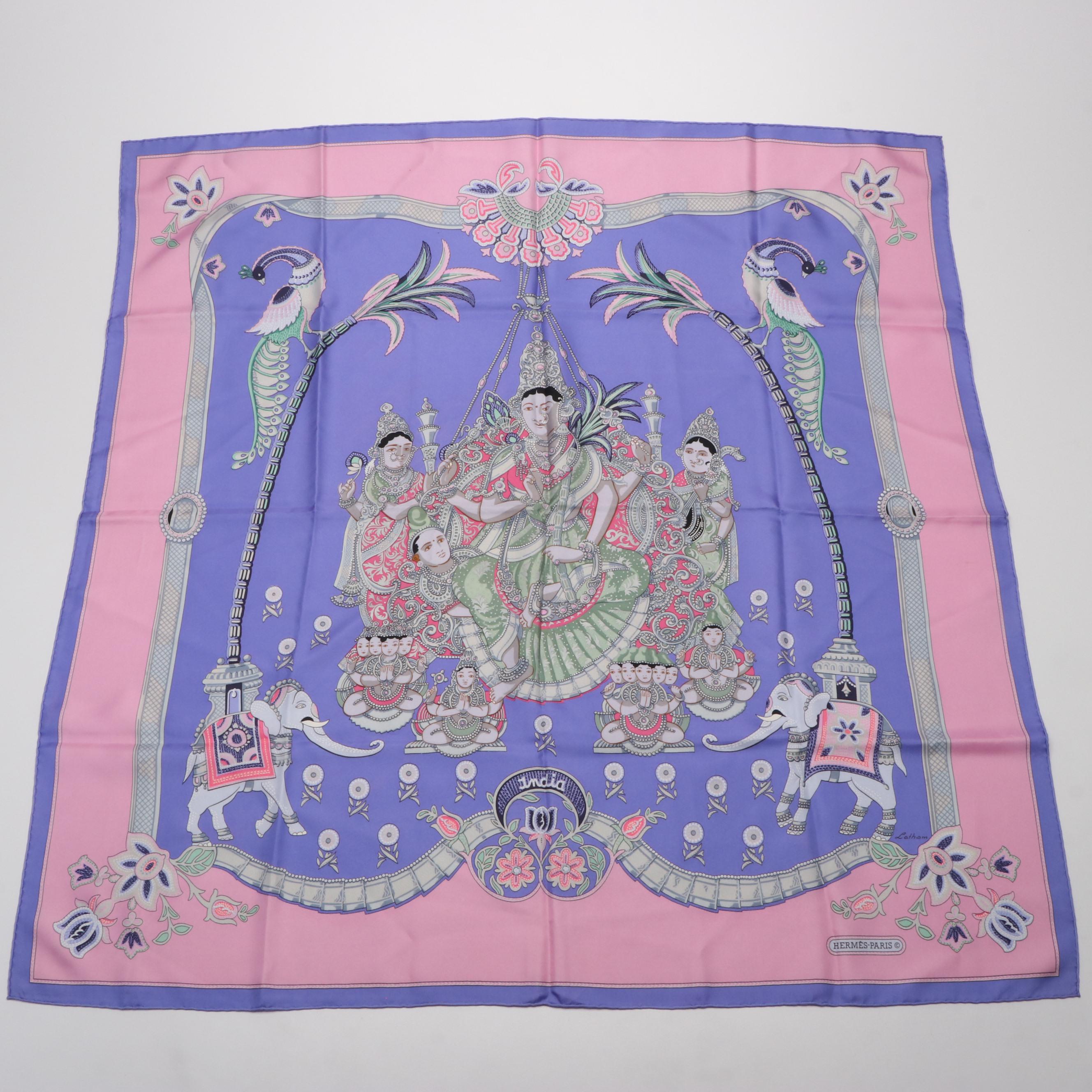 Hermès "India" Silk Twill Scarf 90