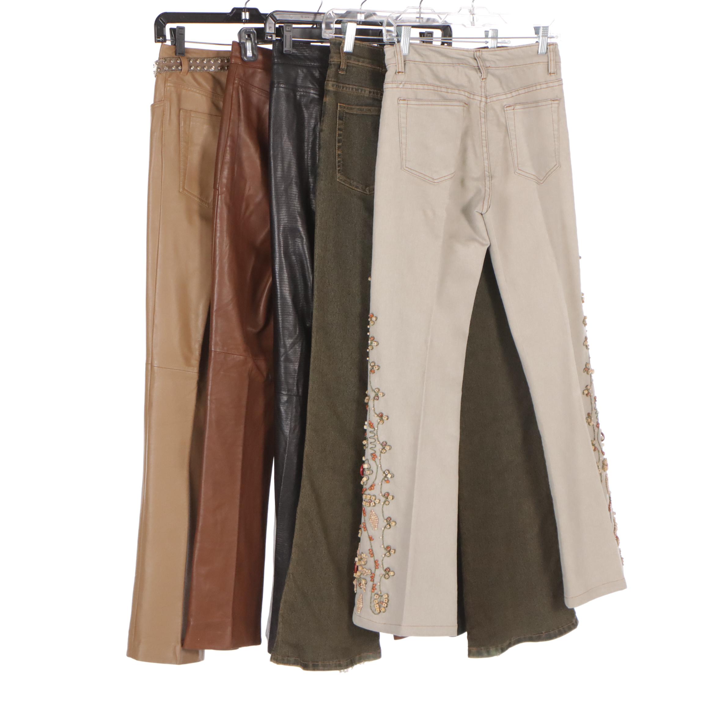 Ralph Lauren Black Label Lizard Embossed Leather Pants, Azi and Other Pants