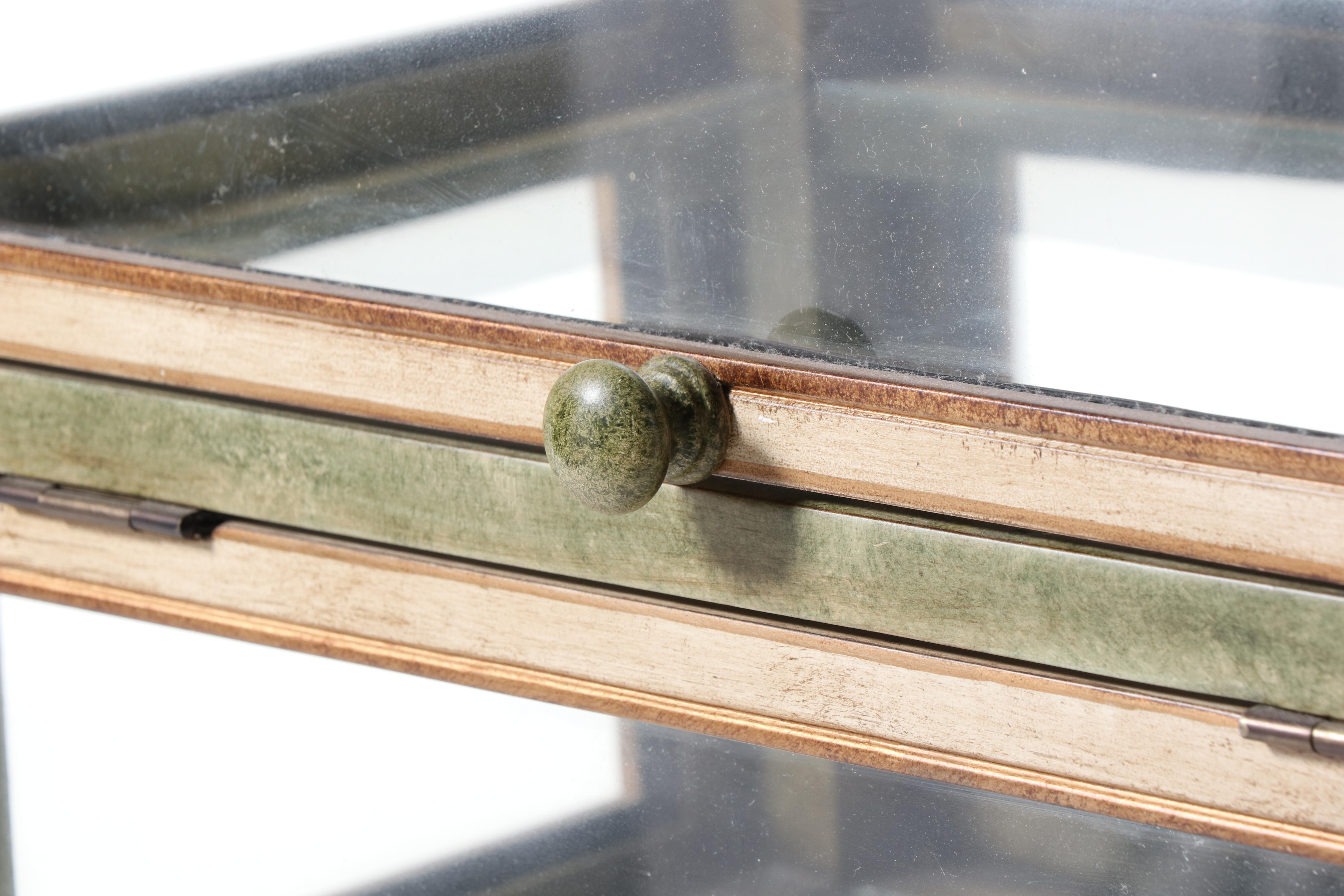 Louis Philippe Style Painted and Parcel-Gilt Seven-Compartment Display Case