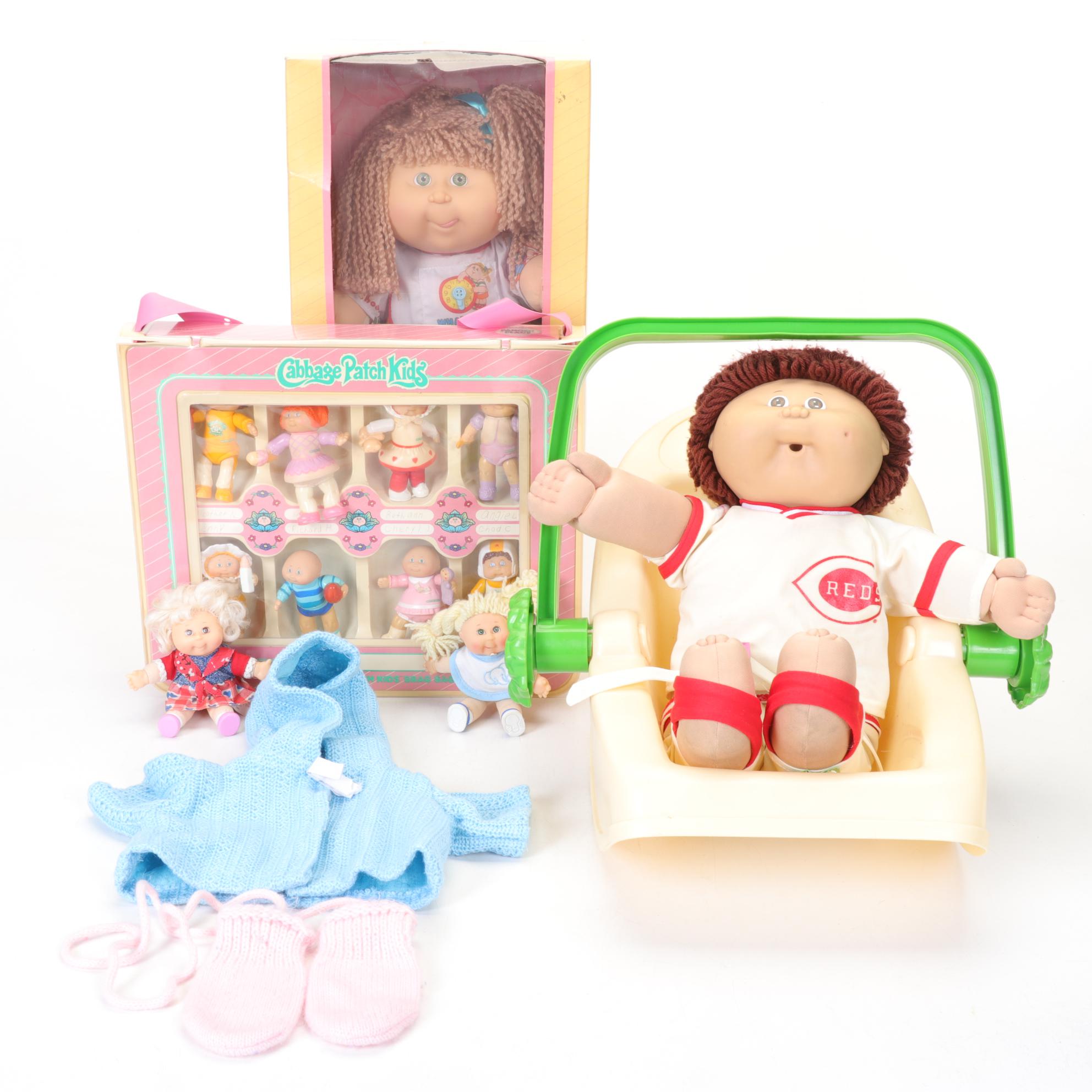 Cincinnati Reds Cabbage Patch Doll with Other Dolls and Accessories