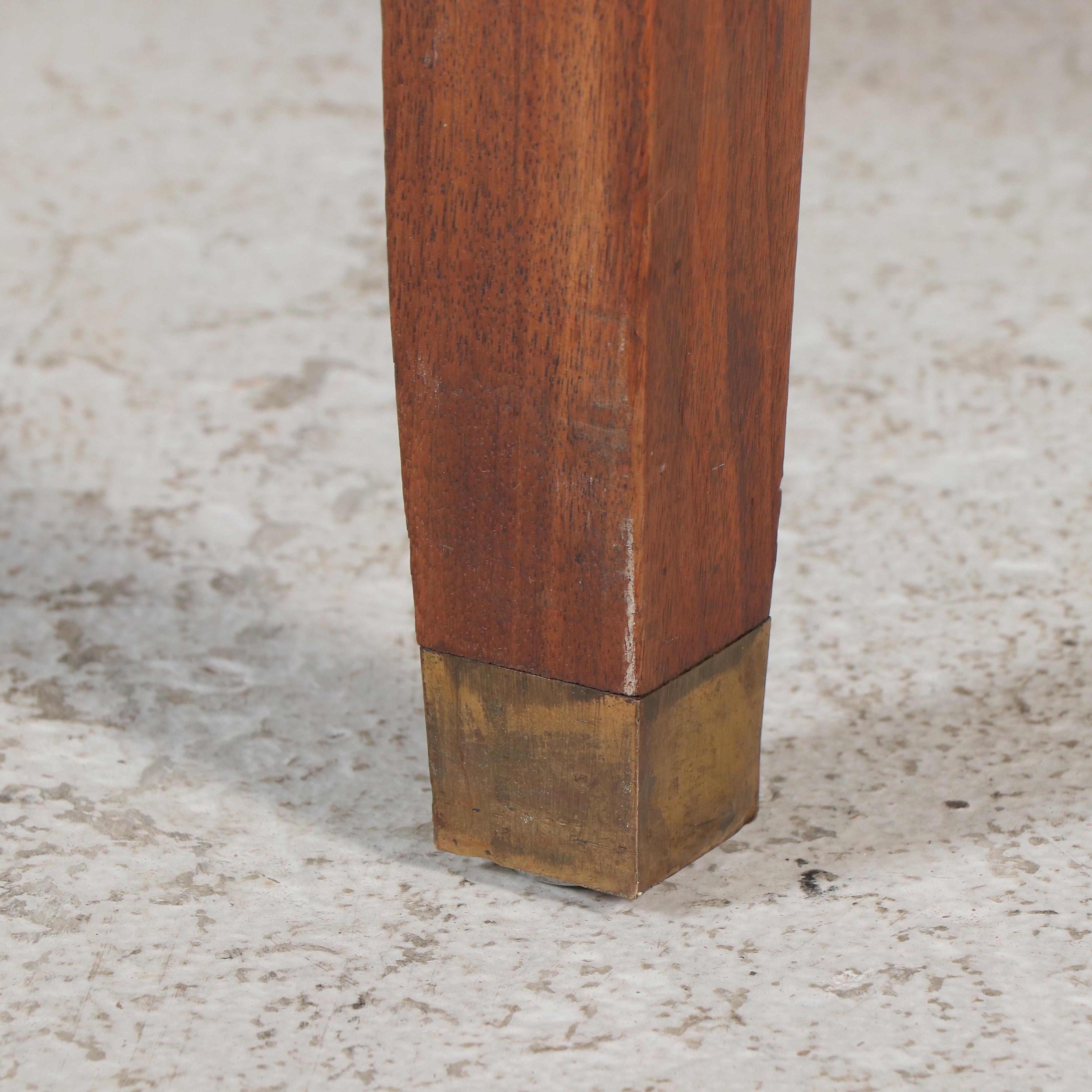 David Kramer Inc. Four-Drawer Walnut Desk with Acrylic Top, Mid-20th Century