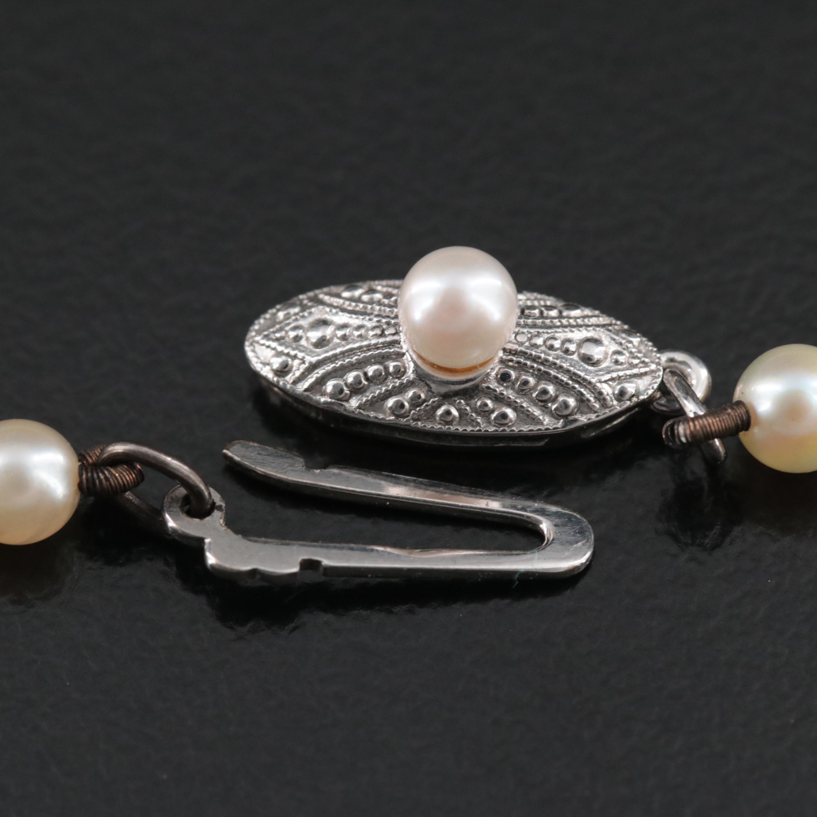 Vintage Mikimoto Graduated Pearl Necklace with 10K Clasp