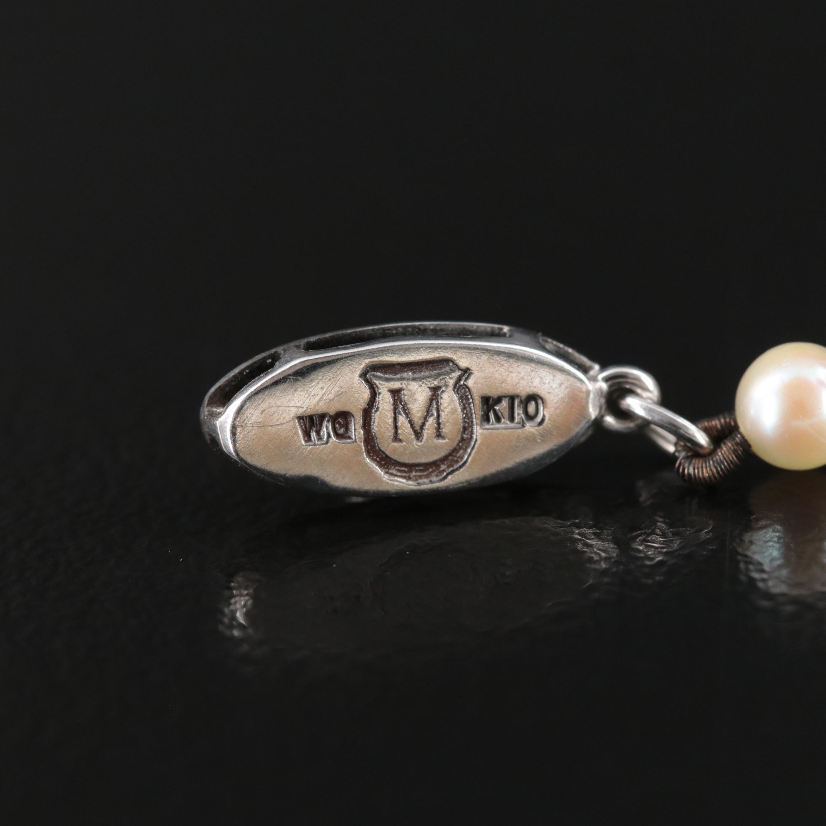 Vintage Mikimoto Graduated Pearl Necklace with 10K Clasp