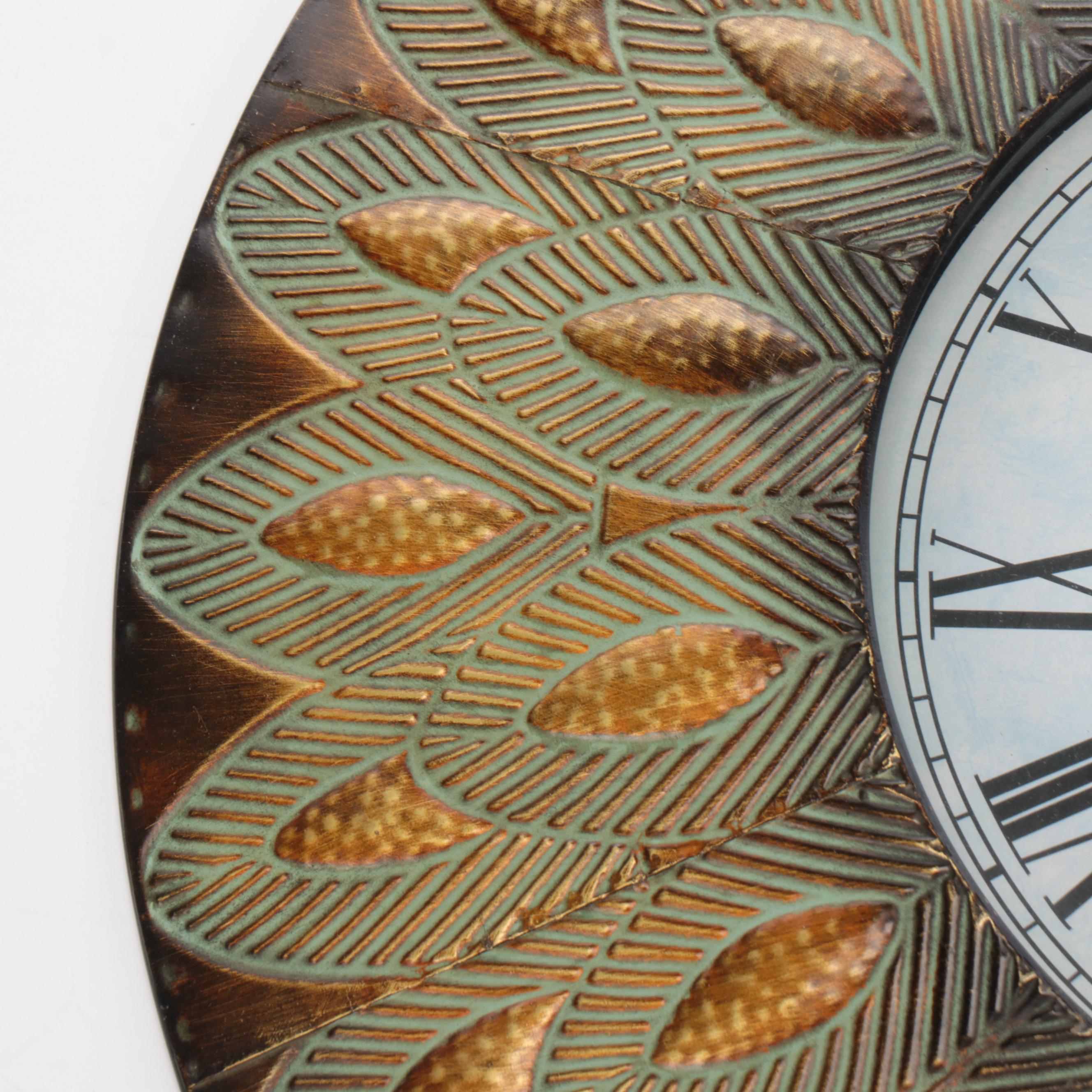 Three Hands Corp Metal Battery Operated Wall Clock