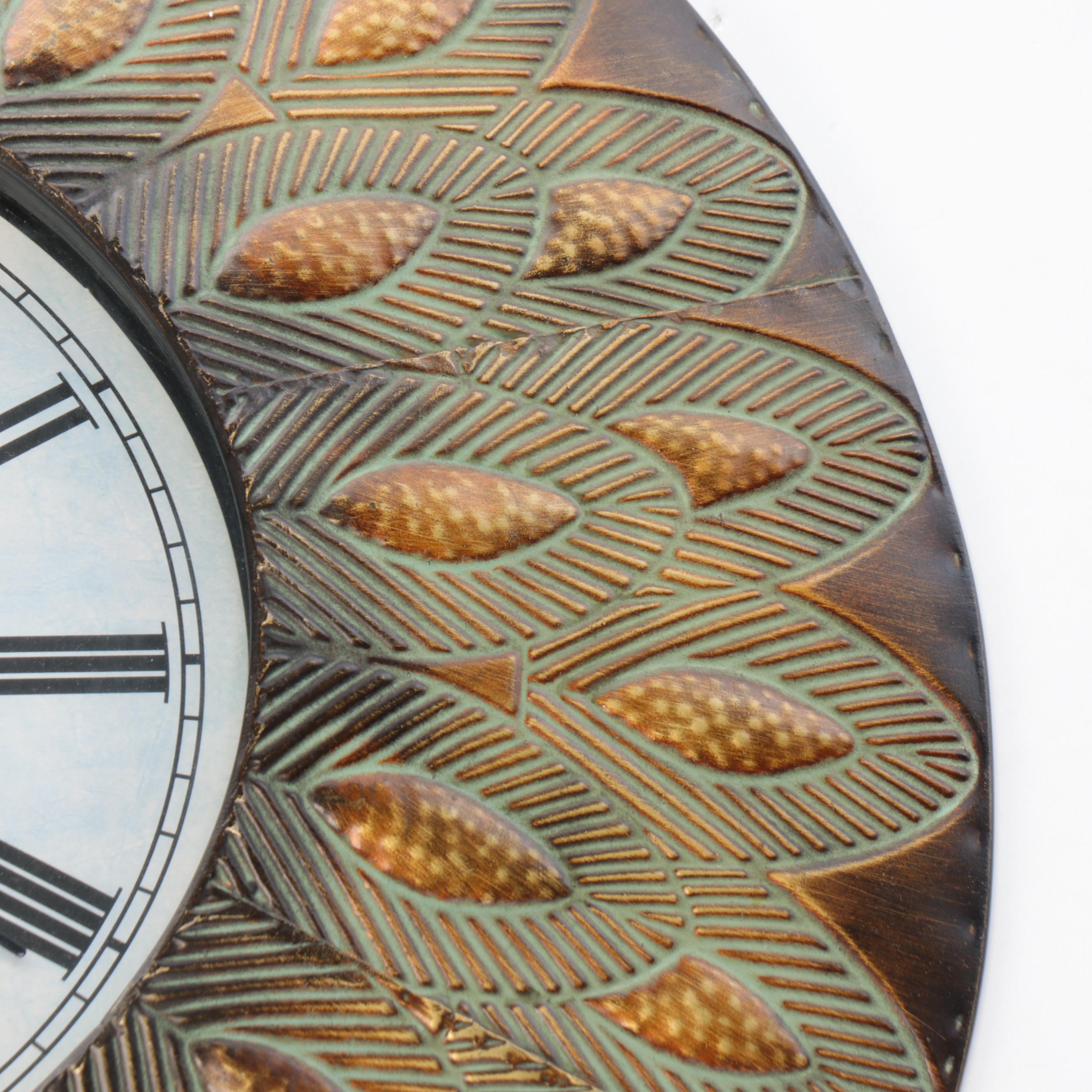 Three Hands Corp Metal Battery Operated Wall Clock