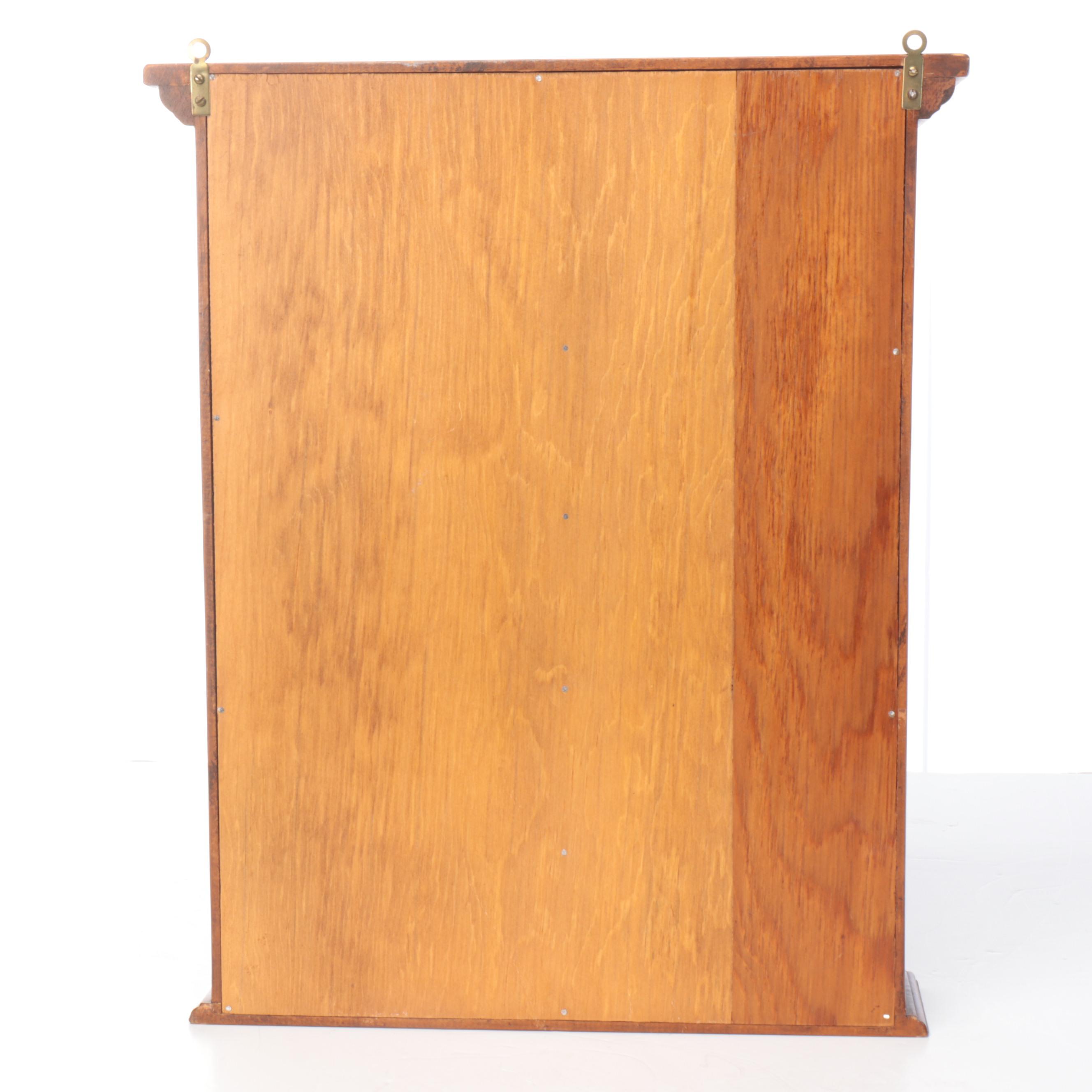 Wood Wall-Hanging Shelf with Silver Tone Metal Napkin Ring Collection and Vase