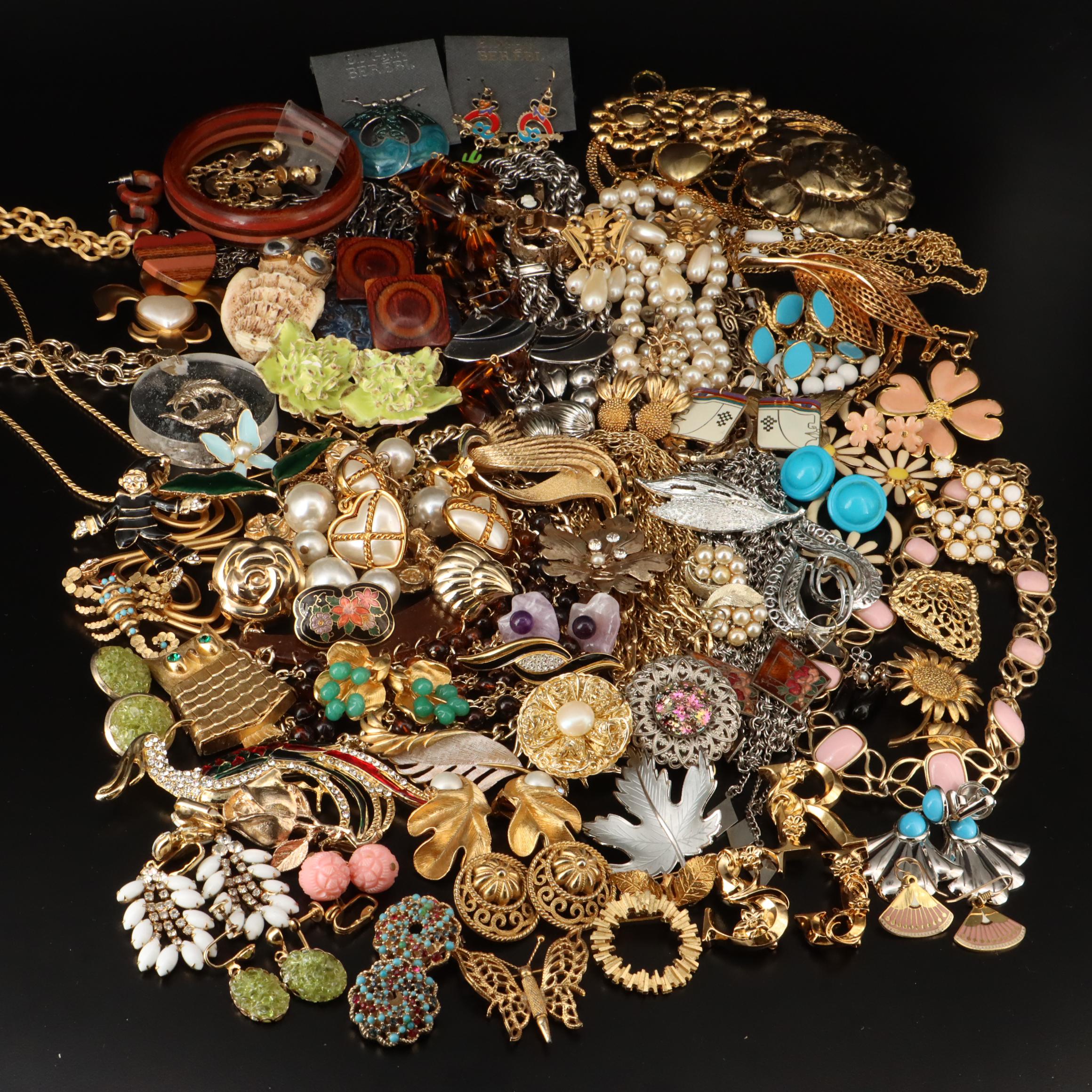 Collection of Costume Jewelry Featuring Zodiac Pendant Necklaces