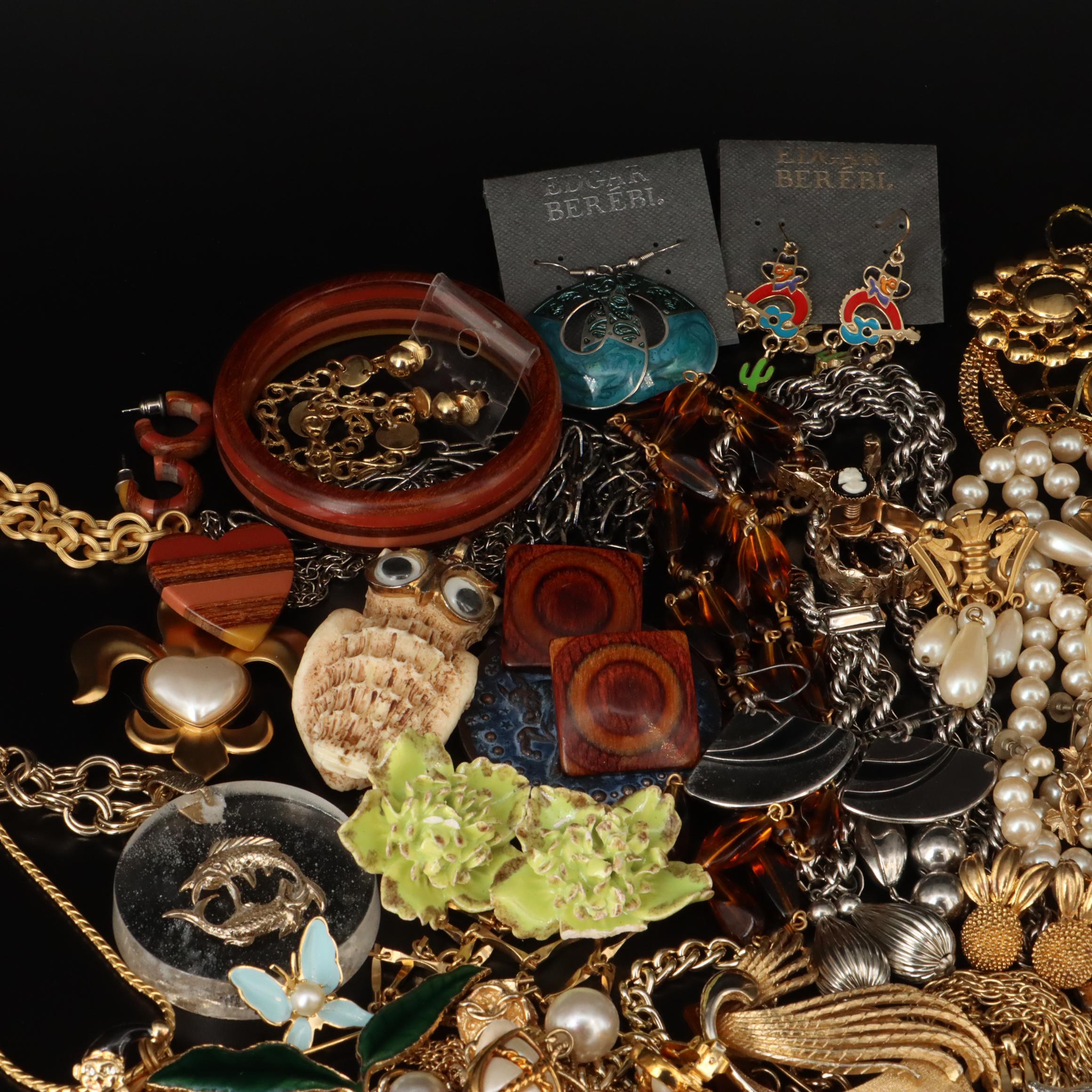 Collection of Costume Jewelry Featuring Zodiac Pendant Necklaces