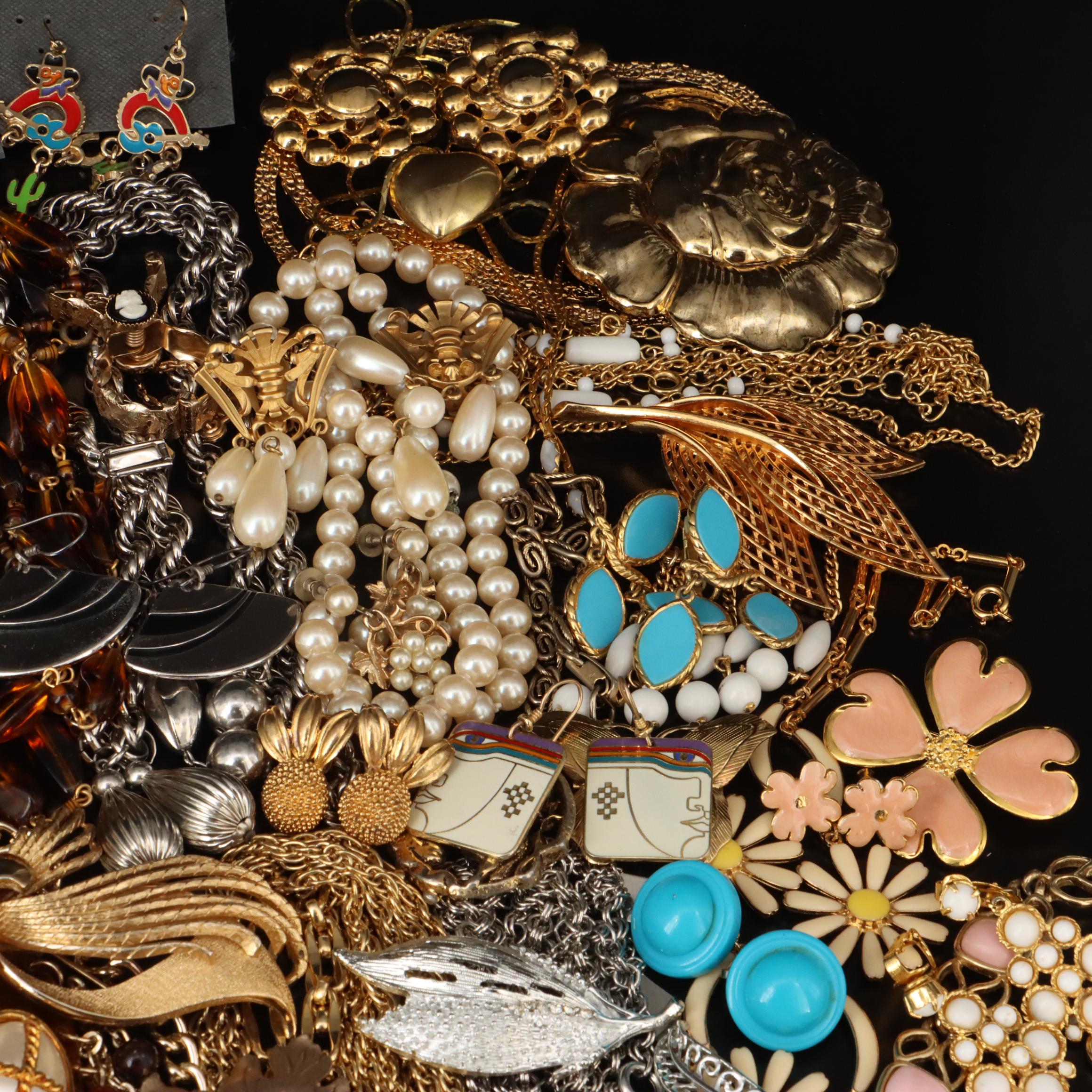 Collection of Costume Jewelry Featuring Zodiac Pendant Necklaces