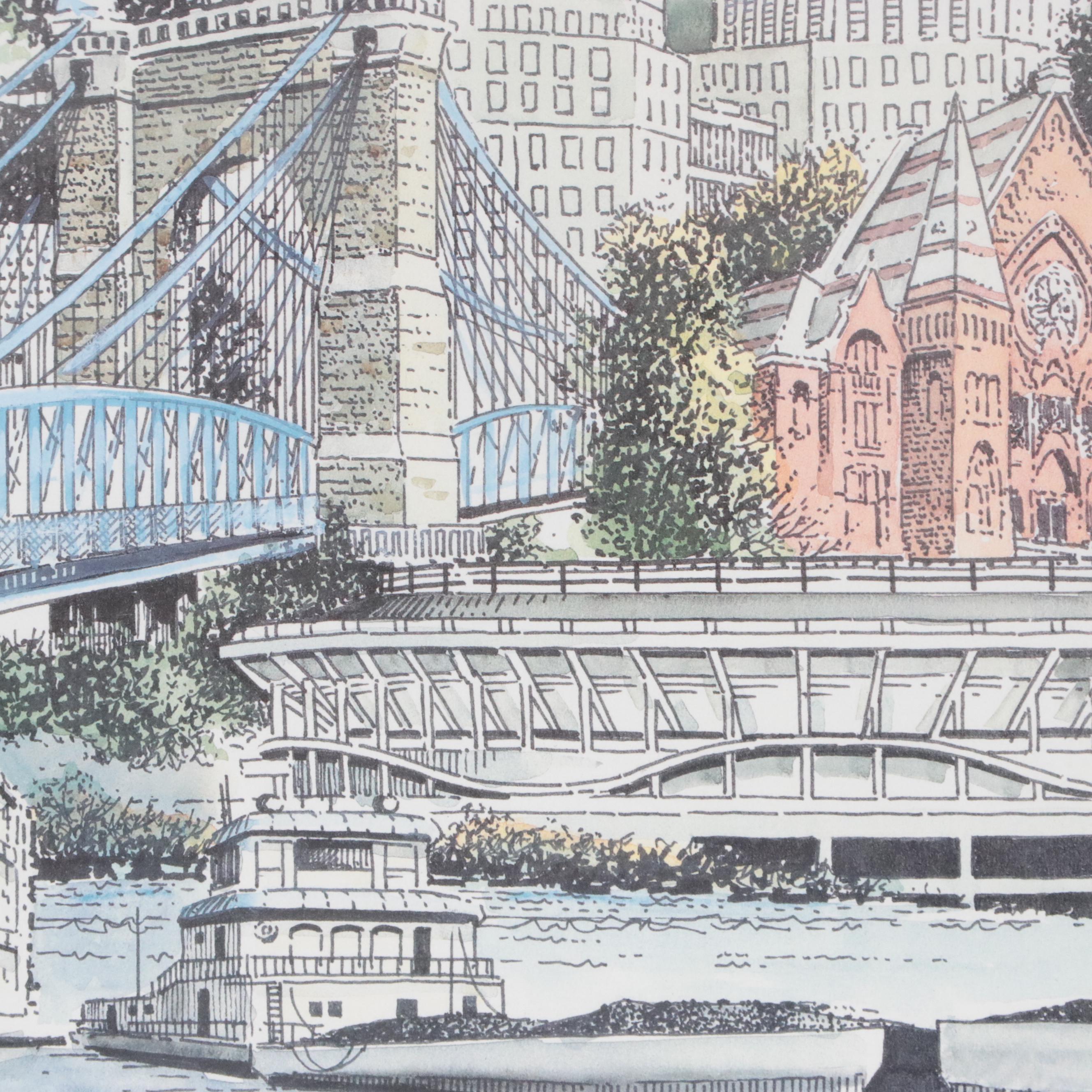 James Conner Offset Lithograph "Cincinnati"