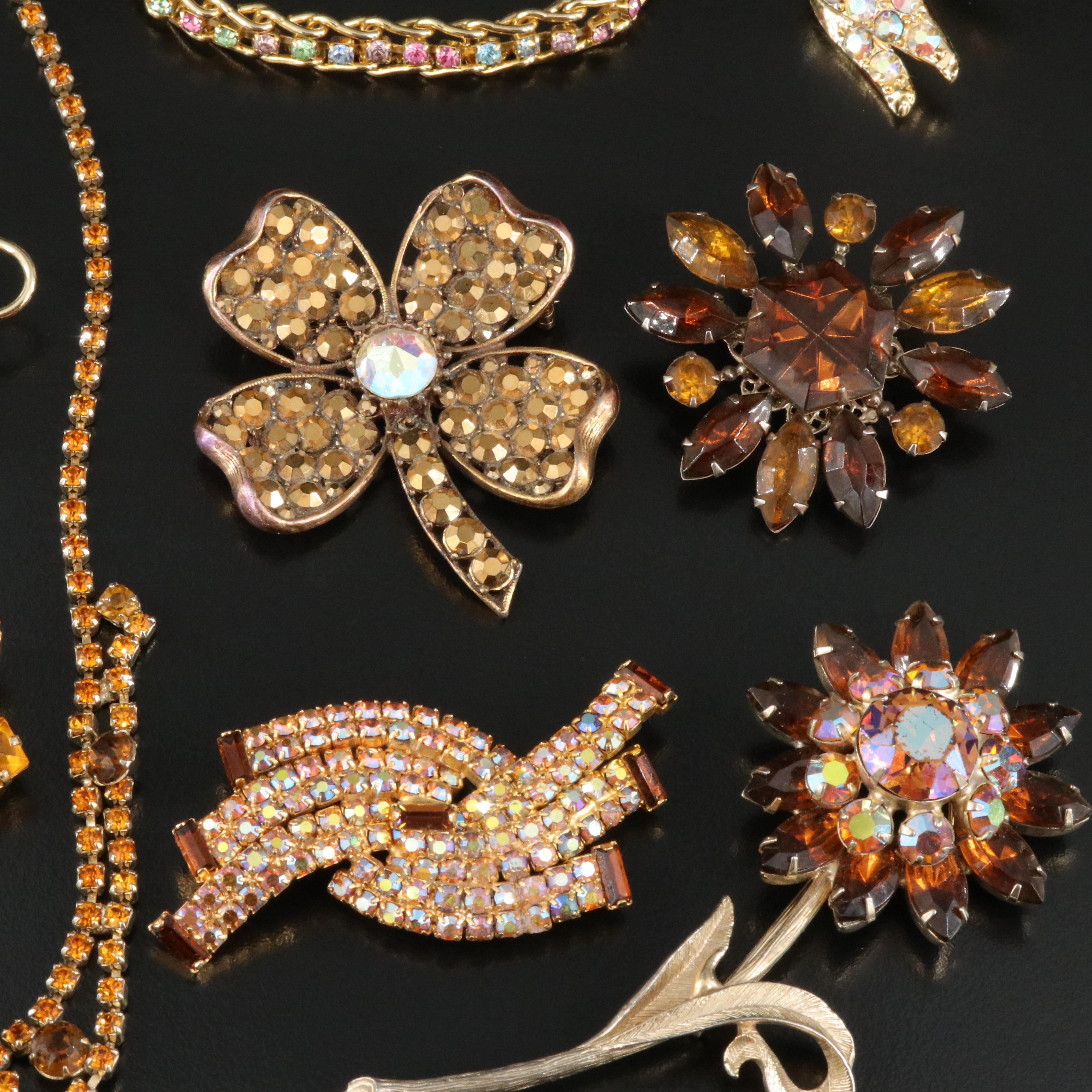 Vintage Rhinestone and Glass Jewelry Collection