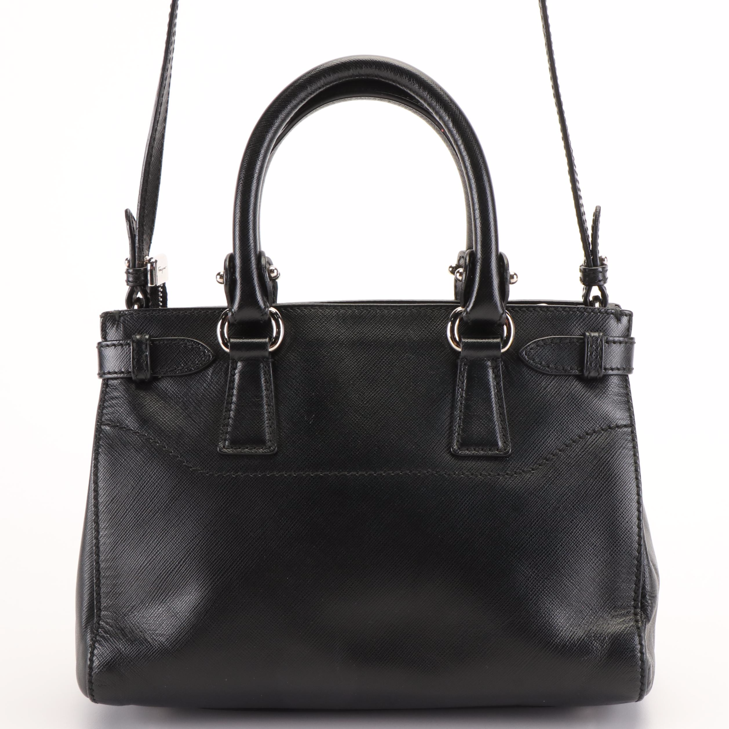 Salvatore Ferragamo 'Becky' 2Way Shoulder Bag in Black Leather