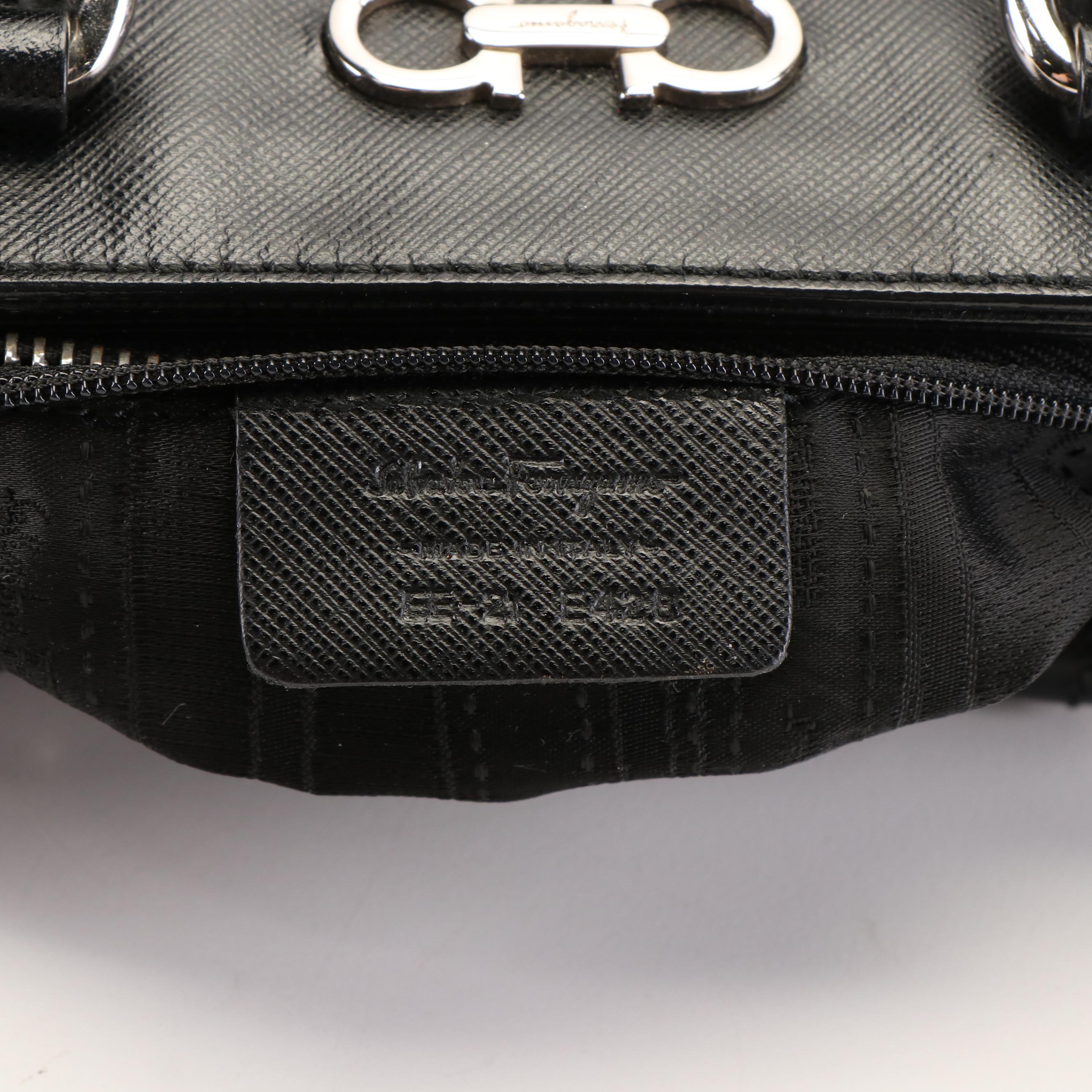 Salvatore Ferragamo 'Becky' 2Way Shoulder Bag in Black Leather