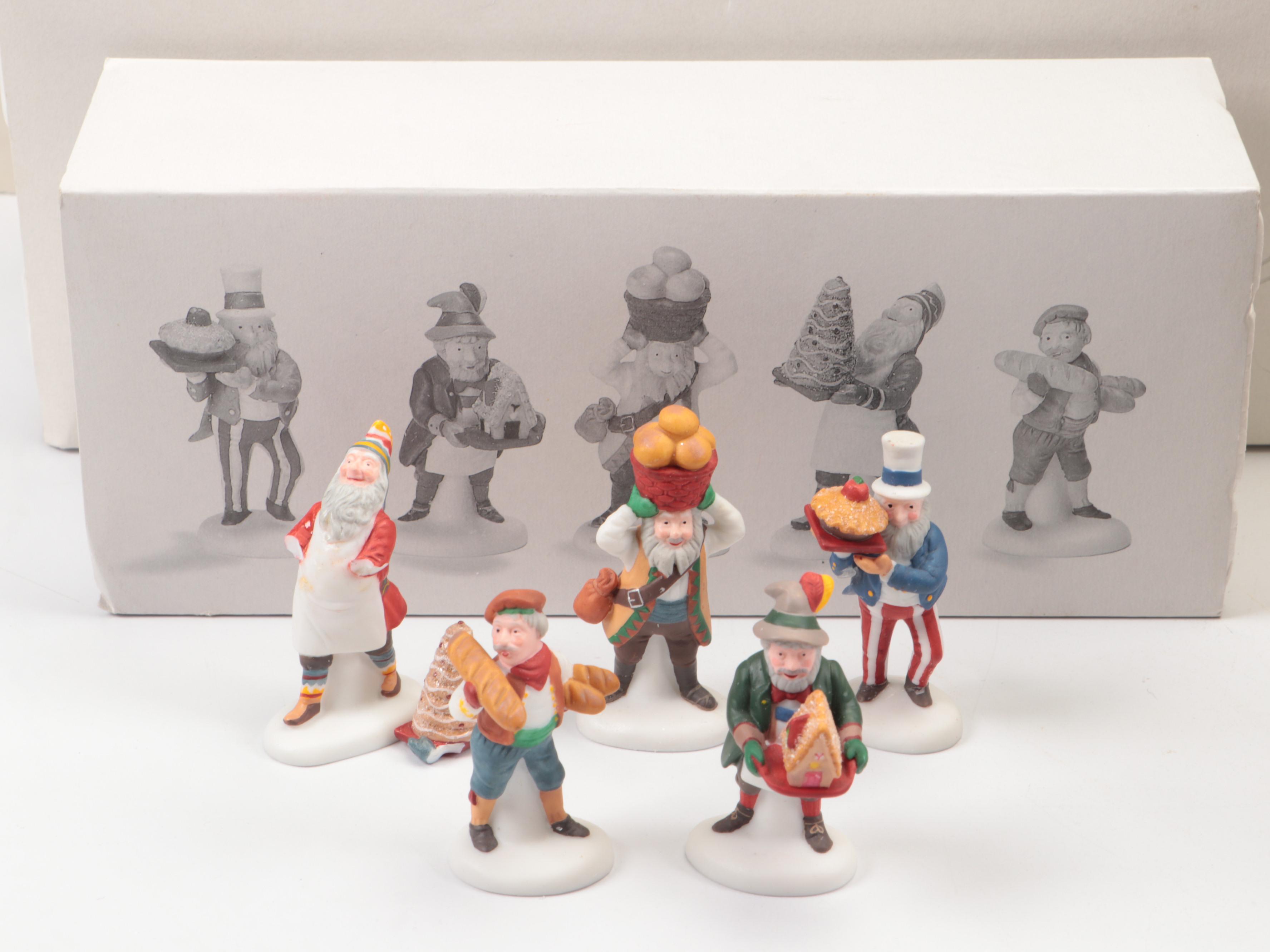 Department 56 Christmas Bread Bakers, Other Porcelain Christmas Village Pieces