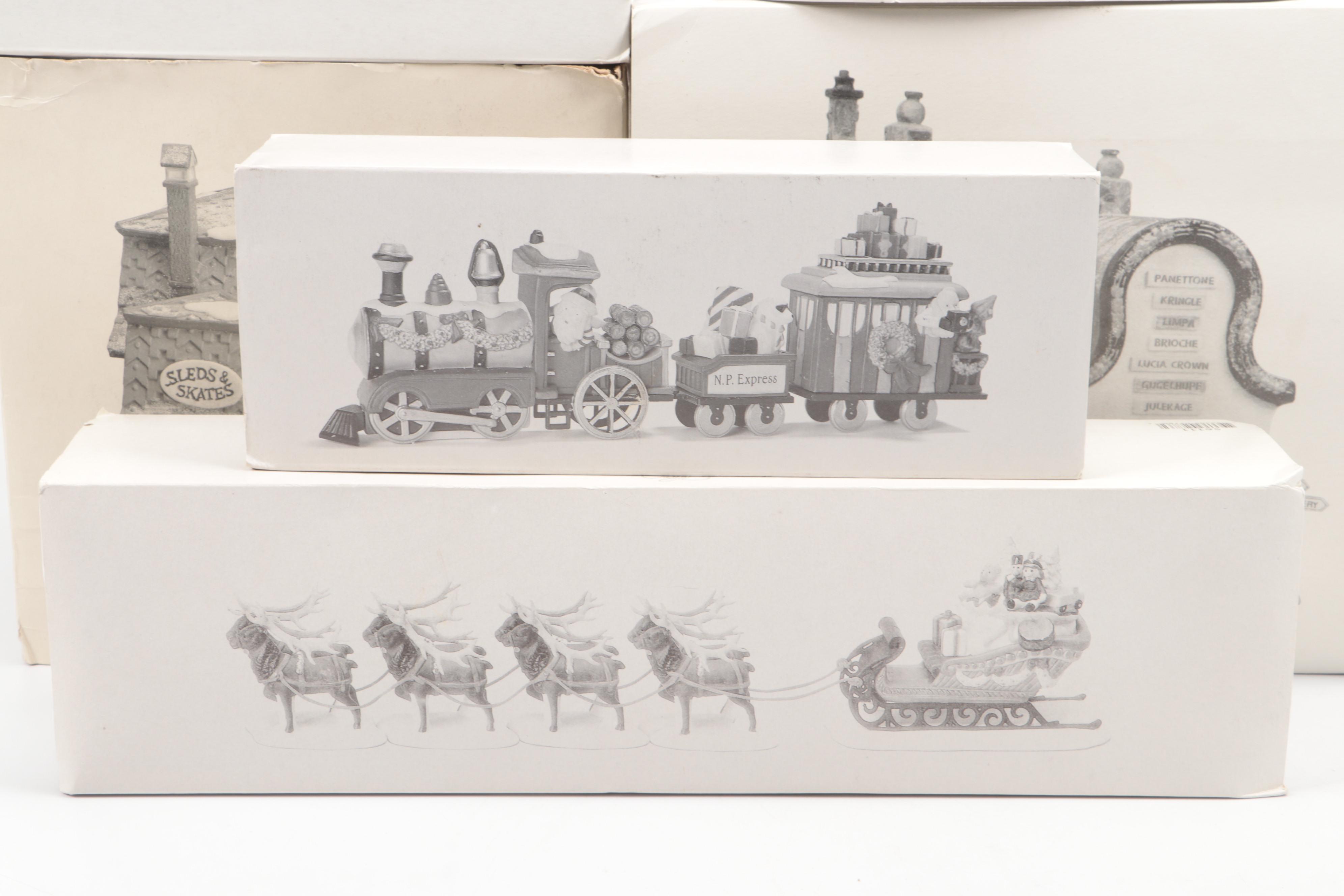 Department 56 Christmas Bread Bakers, Other Porcelain Christmas Village Pieces